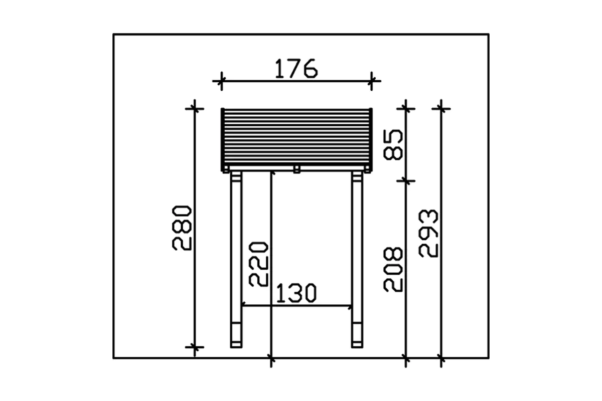 SKAN HOLZ Vordach Potsdam Typ 2 176 x 156 cm, lasiert in Schiefergrau