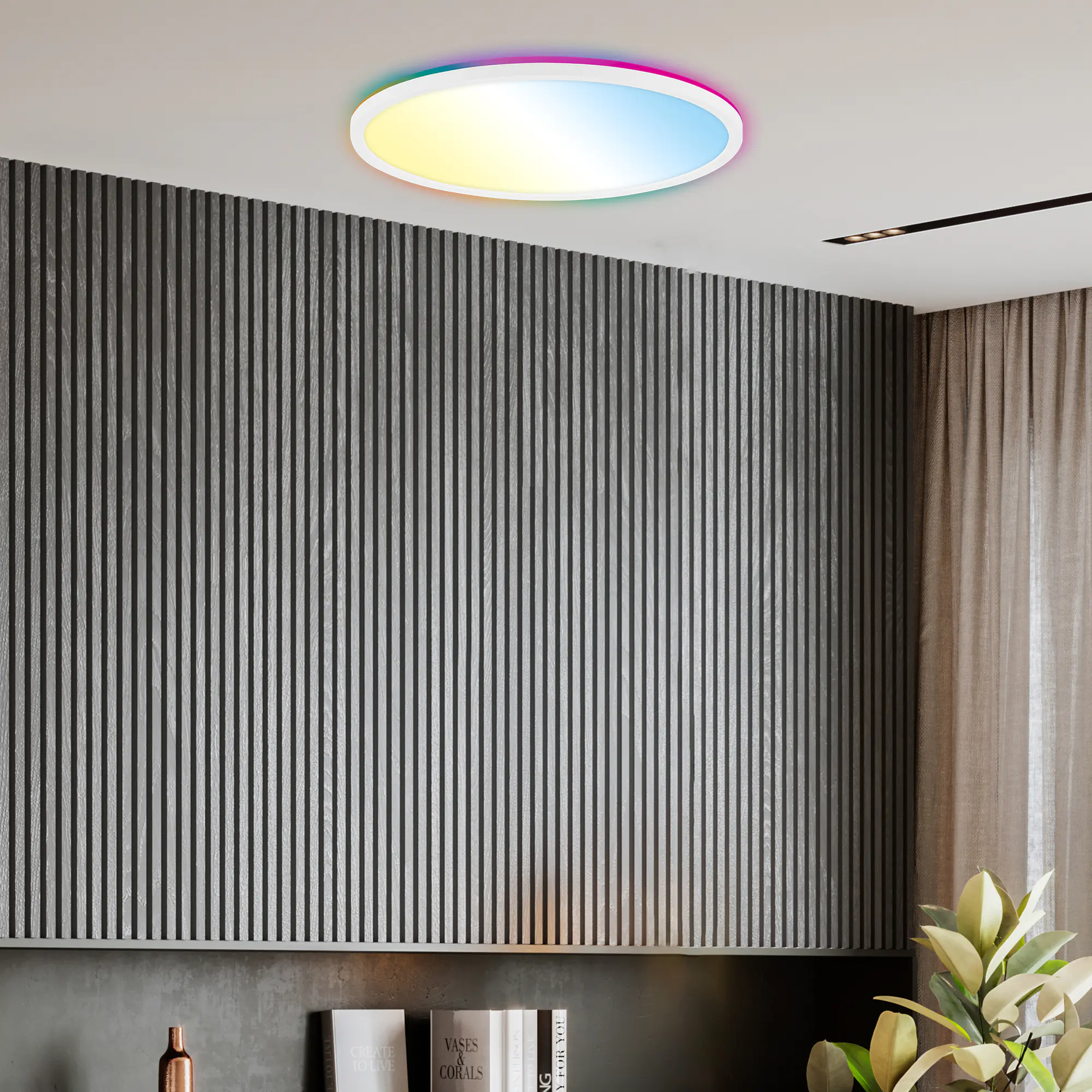 Briloner LED-Panelleuchte Slim Ø 42 cm weiß RGB dimmbar