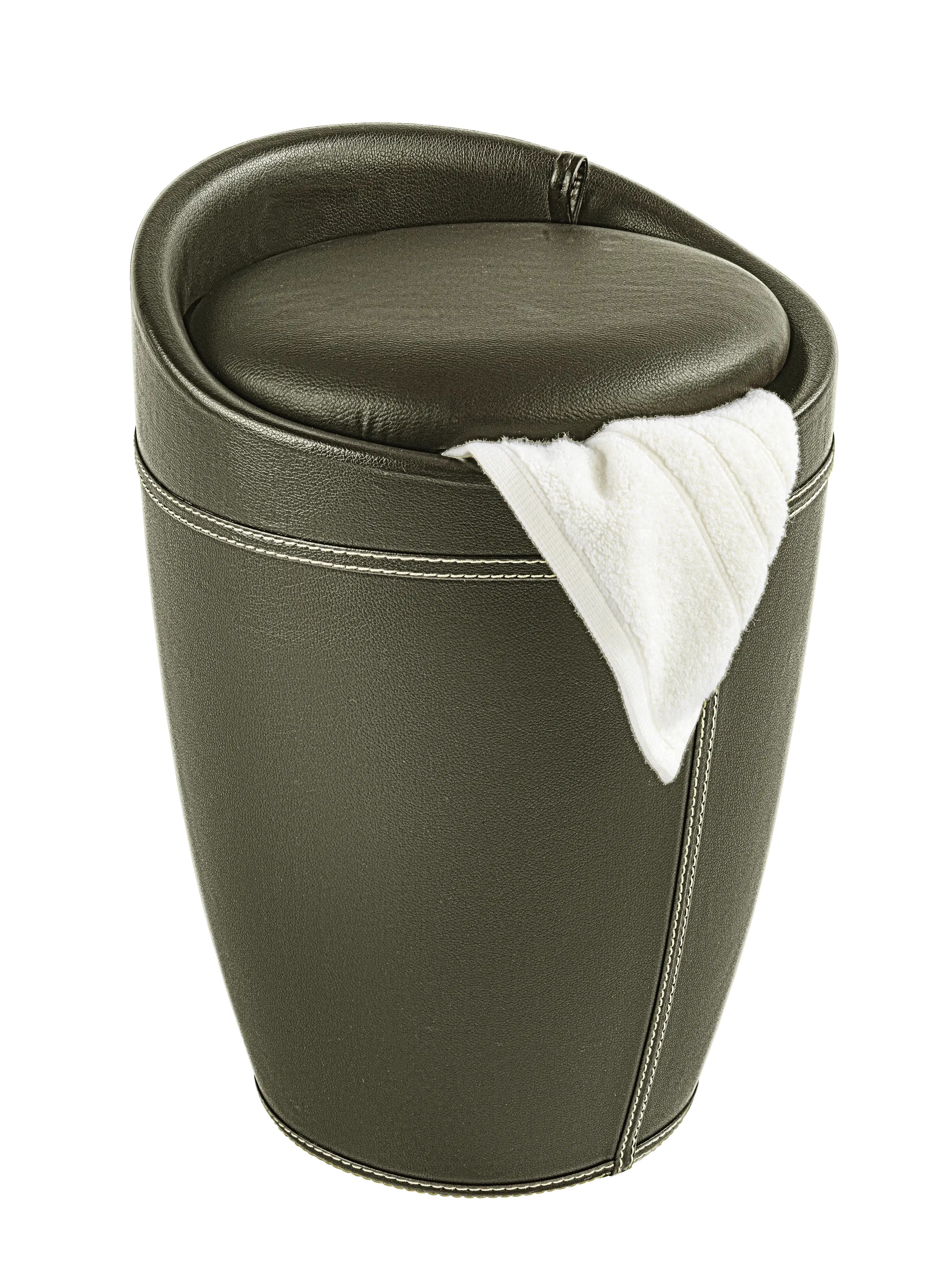 4008838492949_1 Wenko Wäschesammler Candy in Lederoptik 20 l, braun