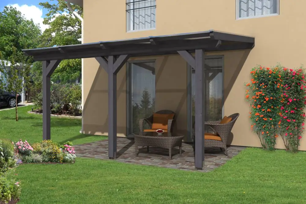 SKAN HOLZ Terrassenüberdachung Andria 434 x 250 cm Leimholz SKAN HOLZ Terrassenüberdachung Andria 434 x 250 cm Leimholz