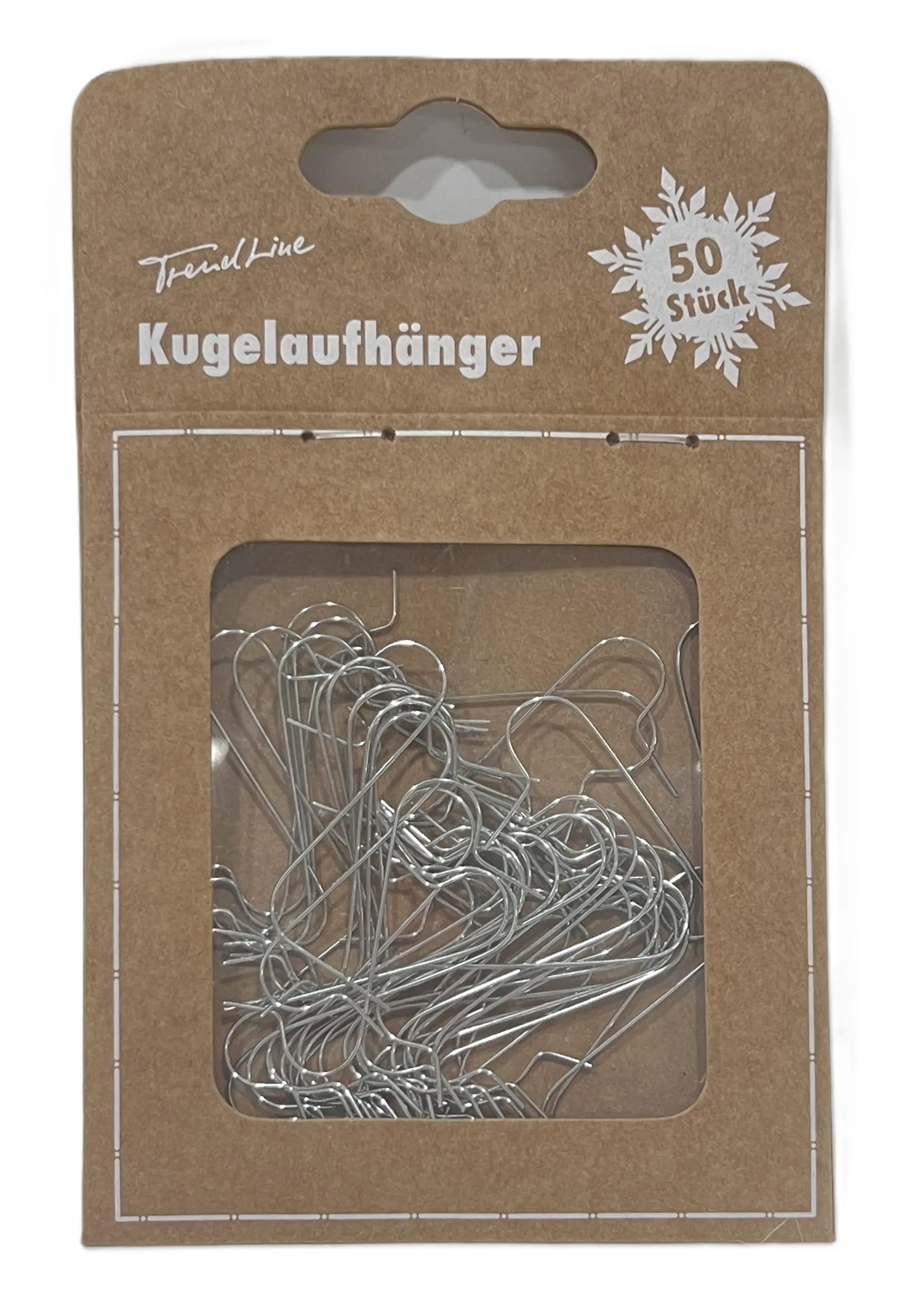 Kugelaufhänger für Weihnachtskugeln 3,5 cm silber 50 Stück