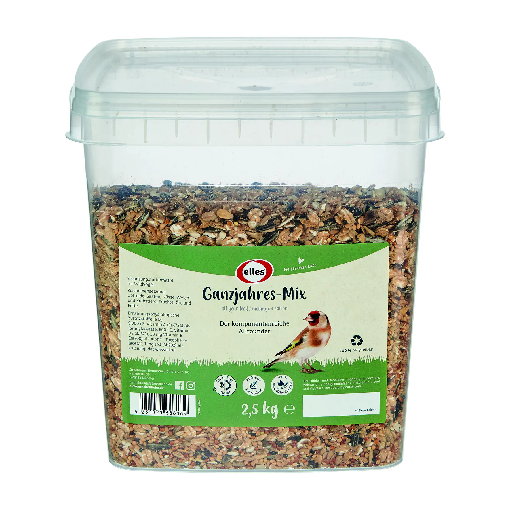 Elles Wildvogelfutter Ganzjahres-Mix 2,5 kg