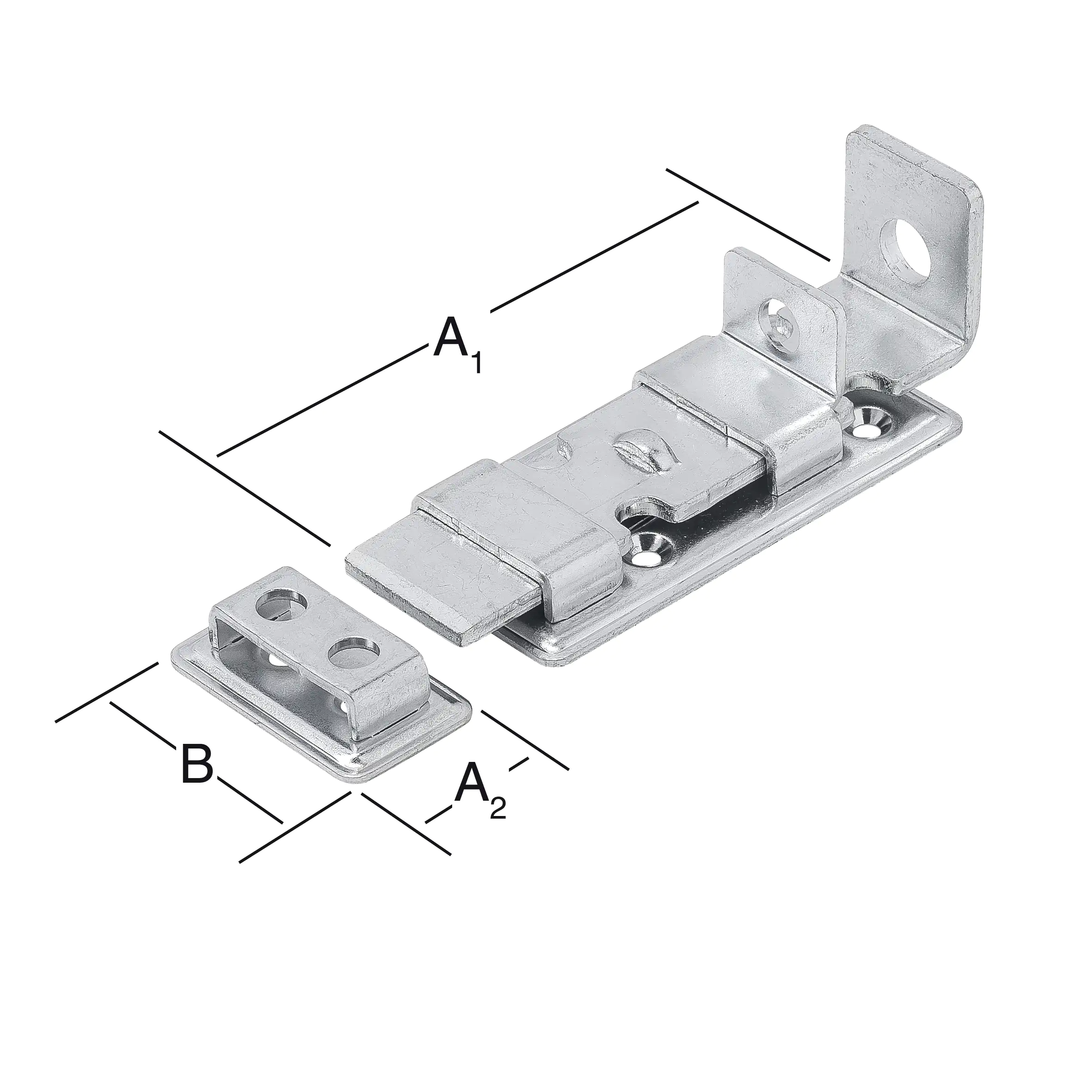 Vormann Sicherheits-Standard-Riegel verzinkt 120/28 x 48 mm