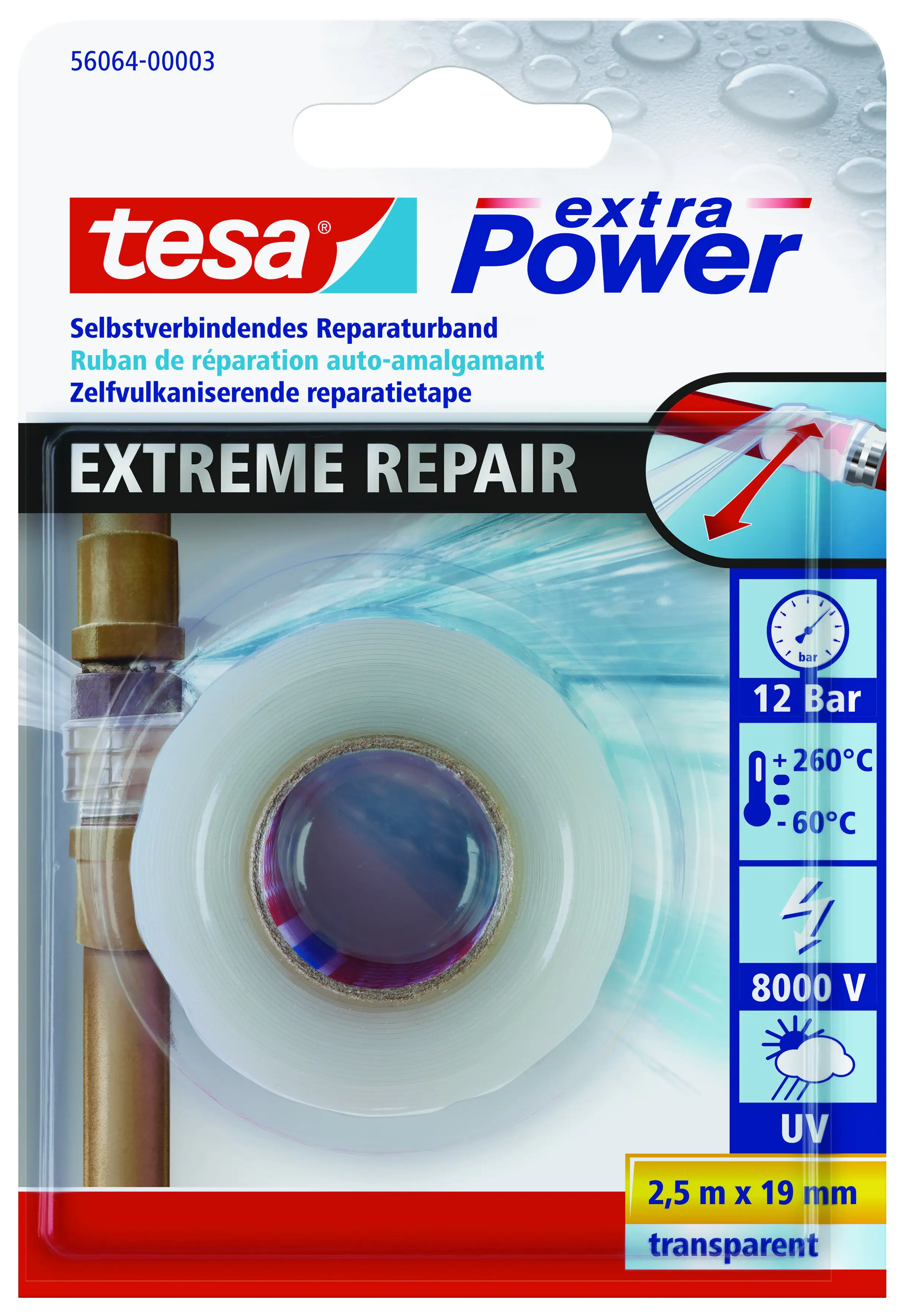 tesa Extreme Repair Reparaturband 2,5 m x 19 mm, transparent tesa Extreme Repair Reparaturband 2,5 m x 19 mm, transparent