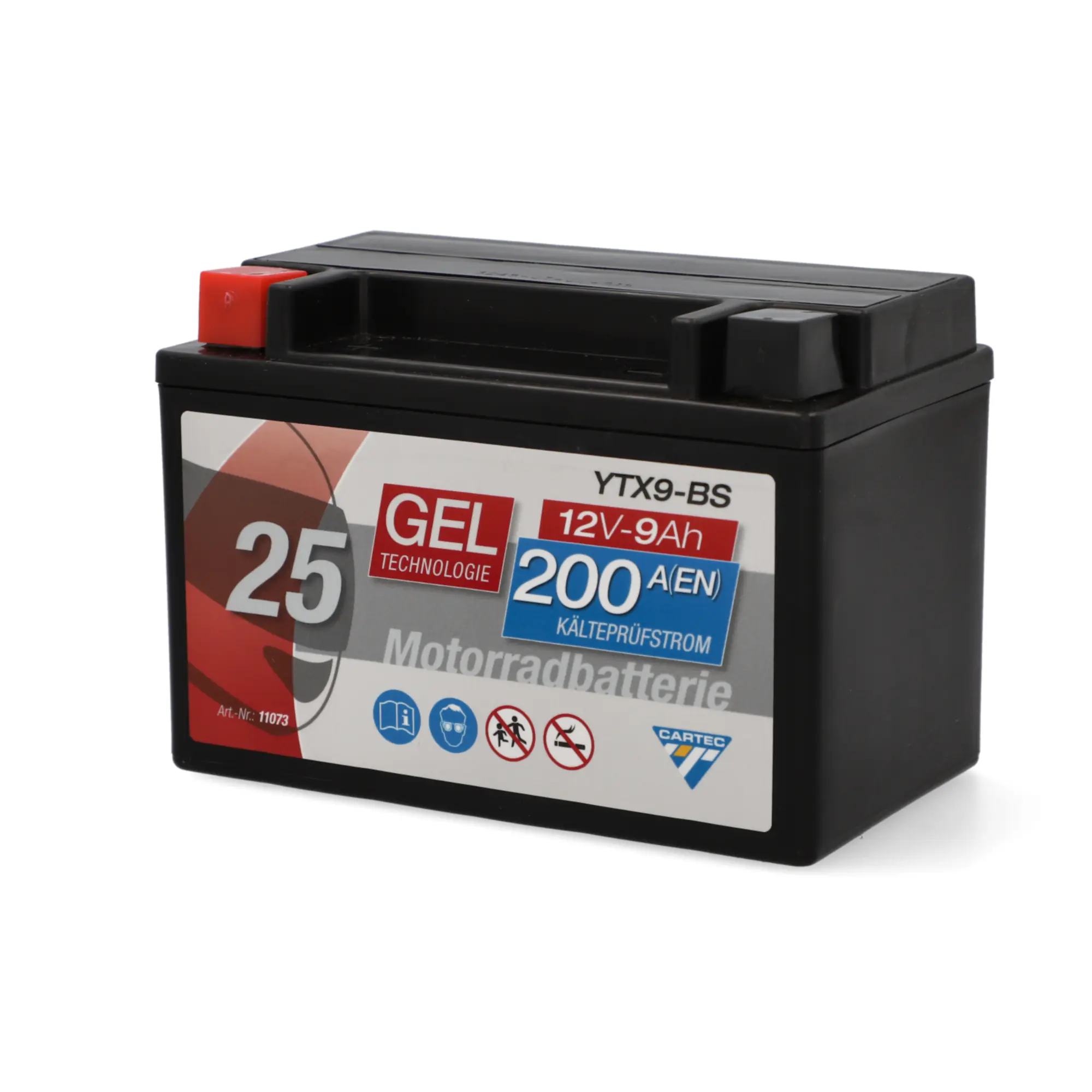 Cartec Gel Motorradbatterie YTX9-BS 9Ah 200A