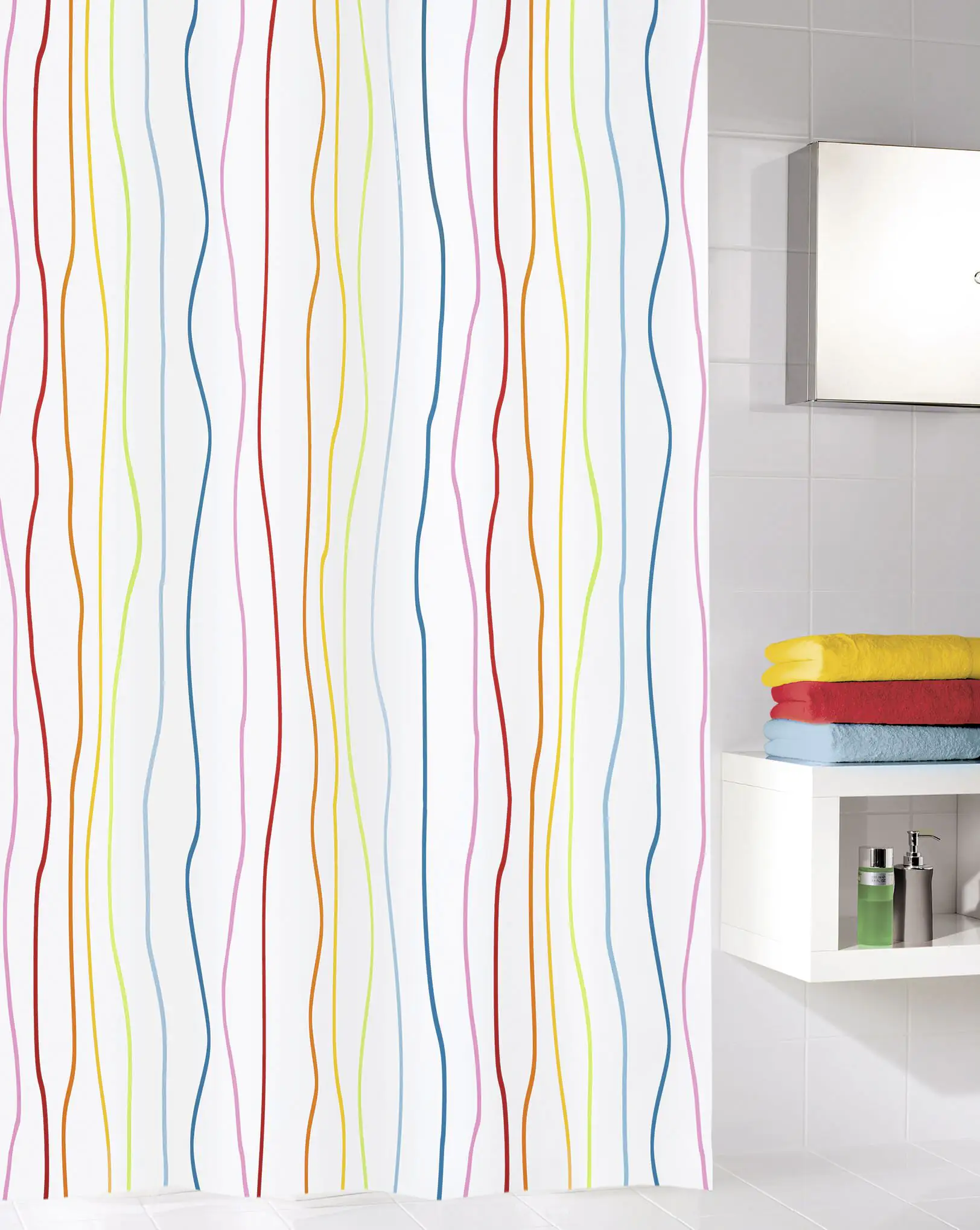 Kleine Wolke Duschvorhang Jolie multicolor, 180 x 200 cm