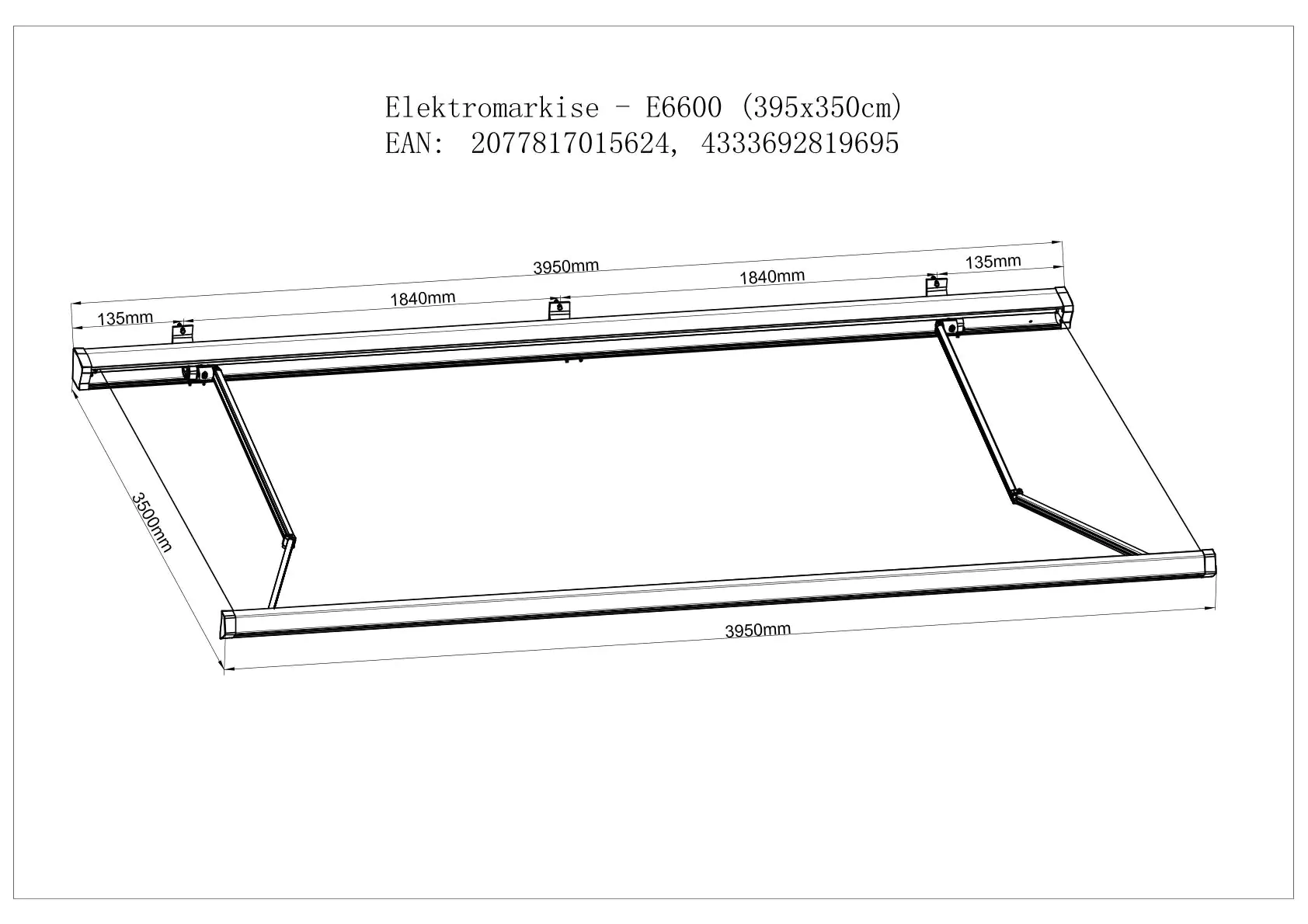 Primaster Kassetten-Markise elektrisch - B-Ware