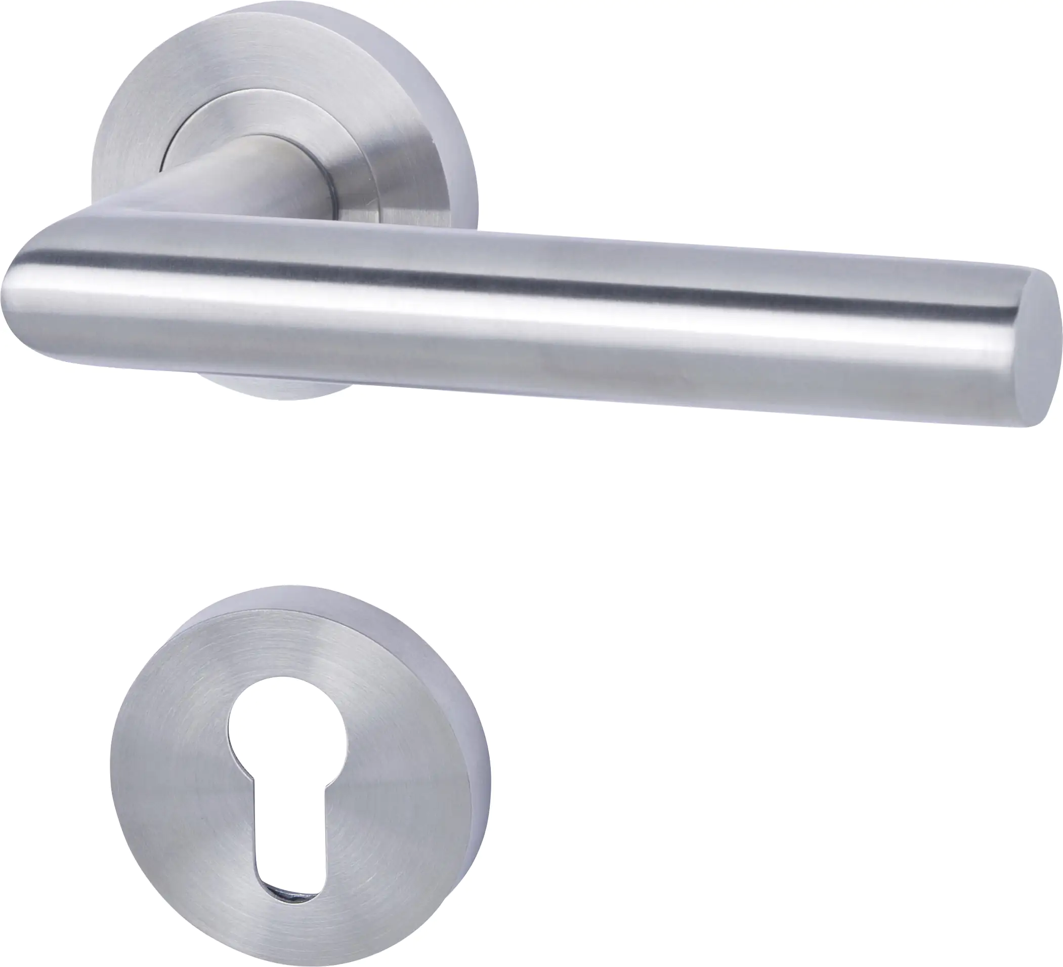 Alpertec PZ-Rosettengarnitur Solid 10 Edelstahl silber rund