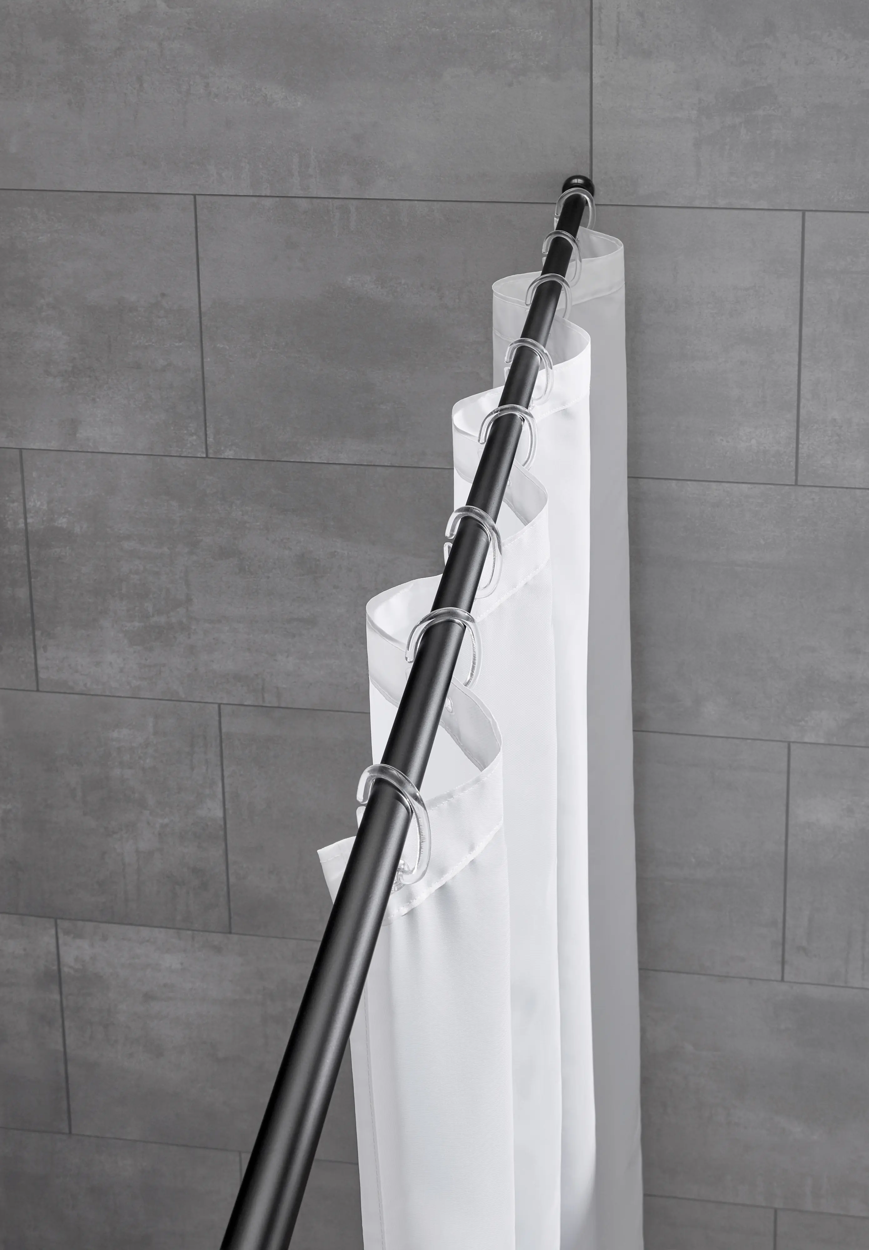 Kleine Wolke Federstange für Duschvorhang 75 - 125 cm - Ø 21 mm schwarz