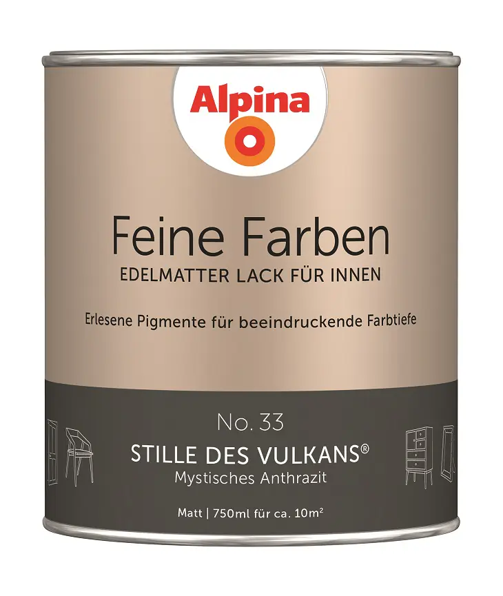 Alpina Feine Farben Lack No. 33 Stille des Vulkans - anthrazit 750 ml