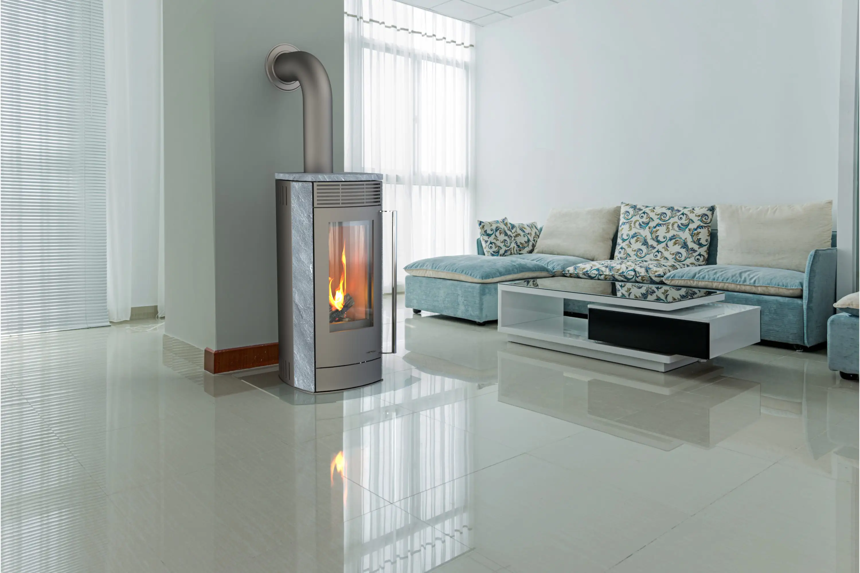 Thermia Kaminofen Alpha Naturstein grau 6 kW