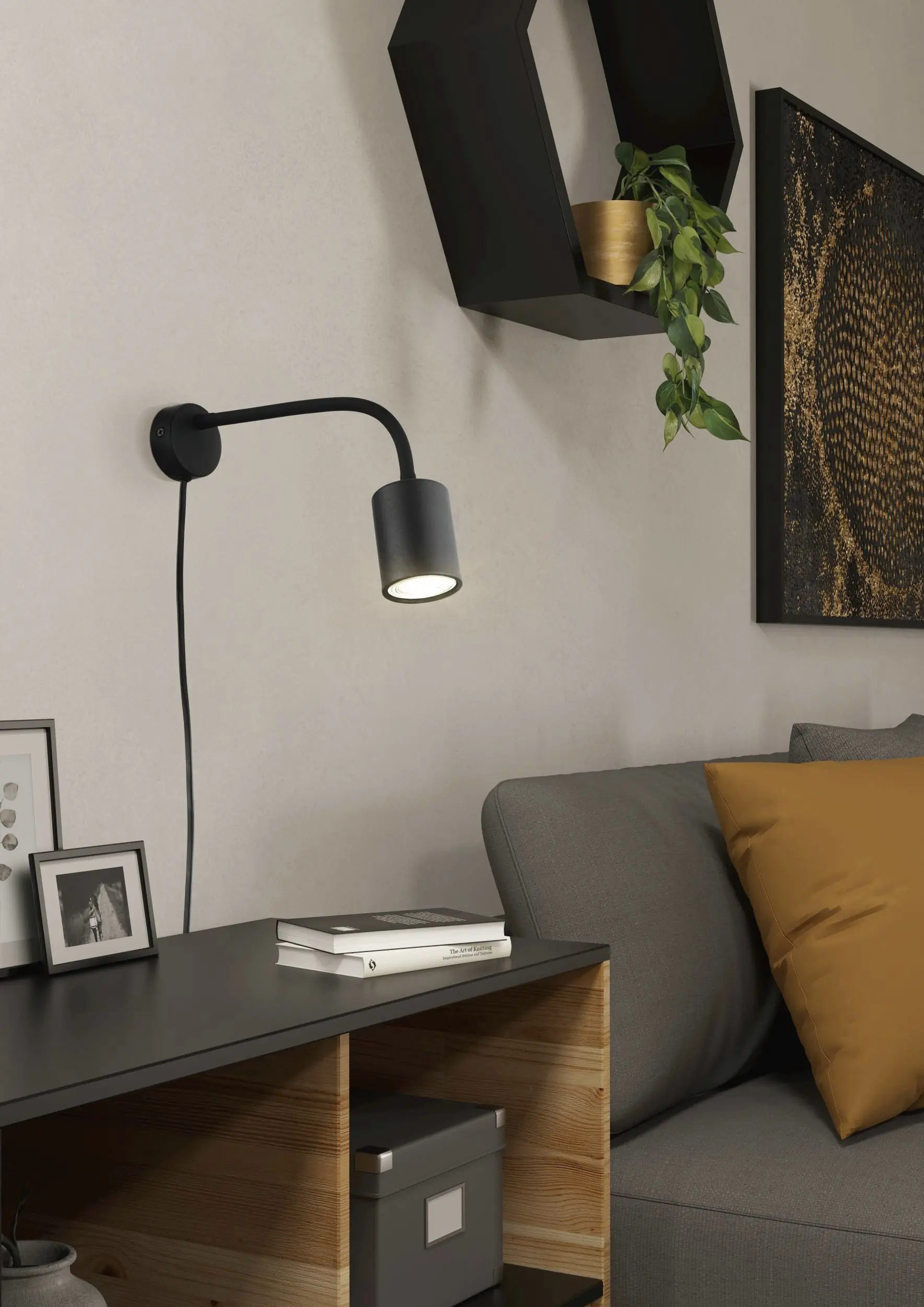 Eglo Wandleuchte Portella GU10 schwarz Stahl Eglo Wandleuchte Portella GU10 schwarz Stahl