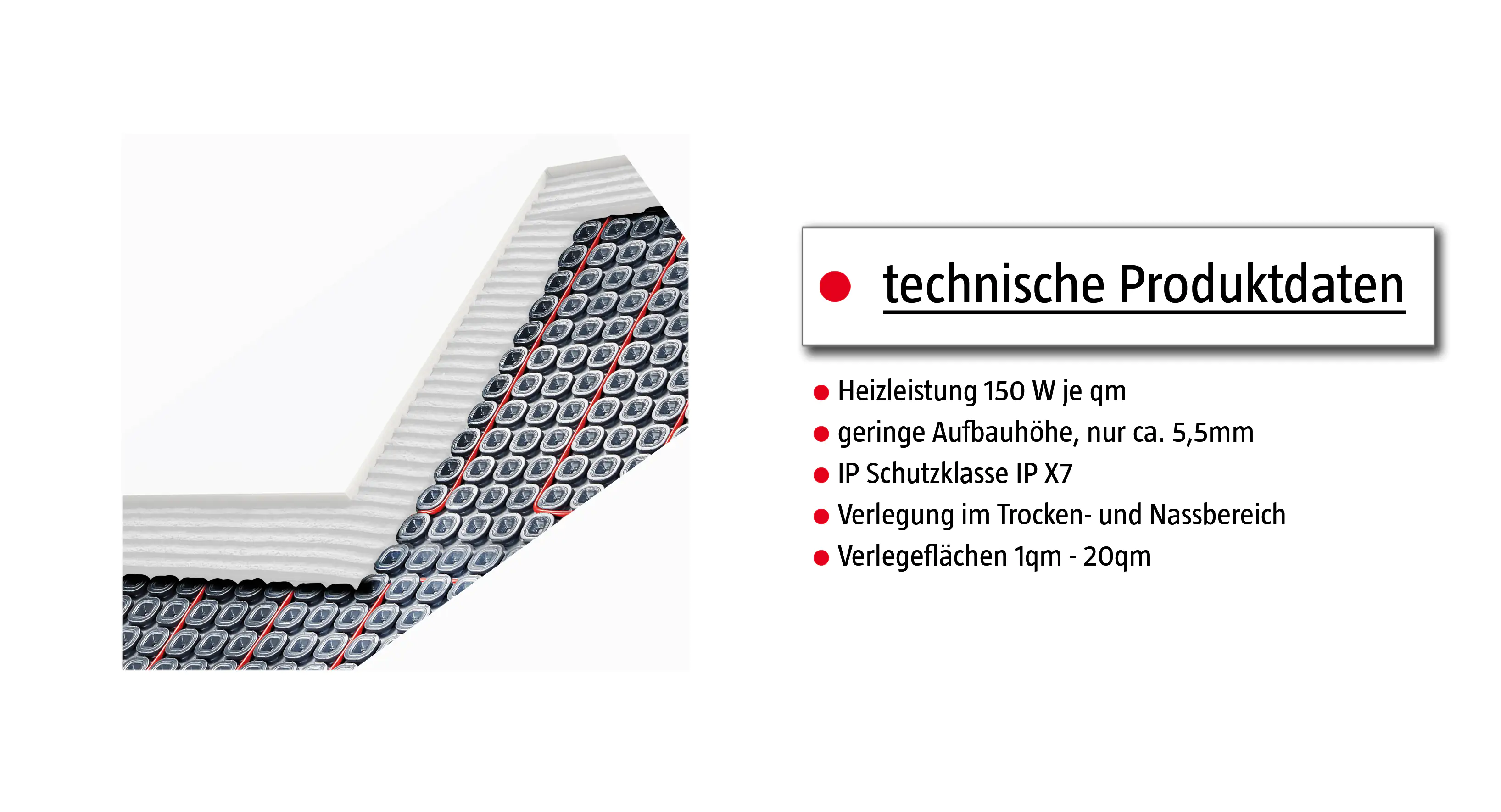 Jollytherm Fußbodenheizung Terraheat Plus 3m² 462 Watt
