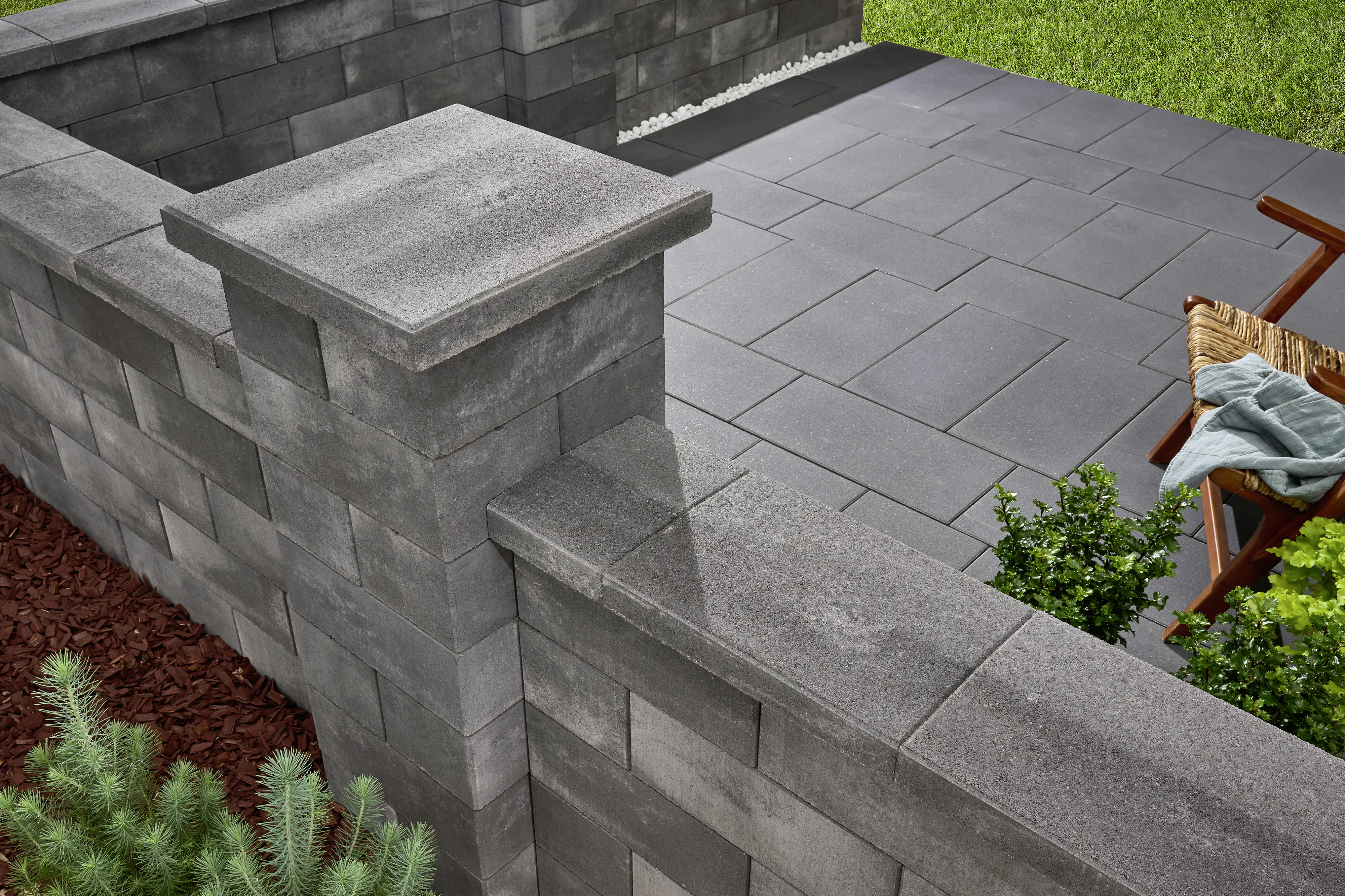 Kann Mauerabdeckung Lindeza 40 x 28 x 6 cm vulkan-anthrazit