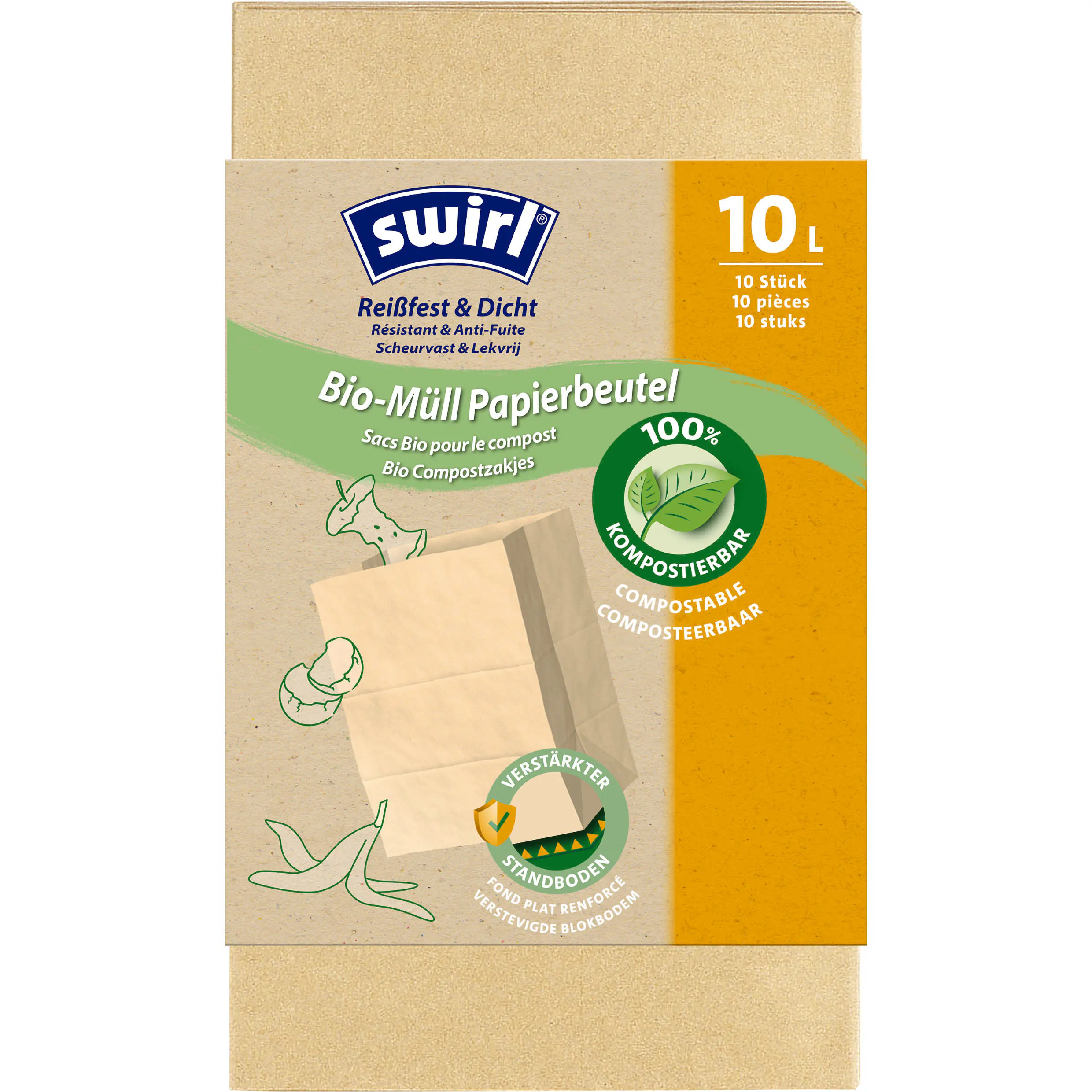 Swirl Bio-Müll-Papierbeutel 10 L, 10 Stück