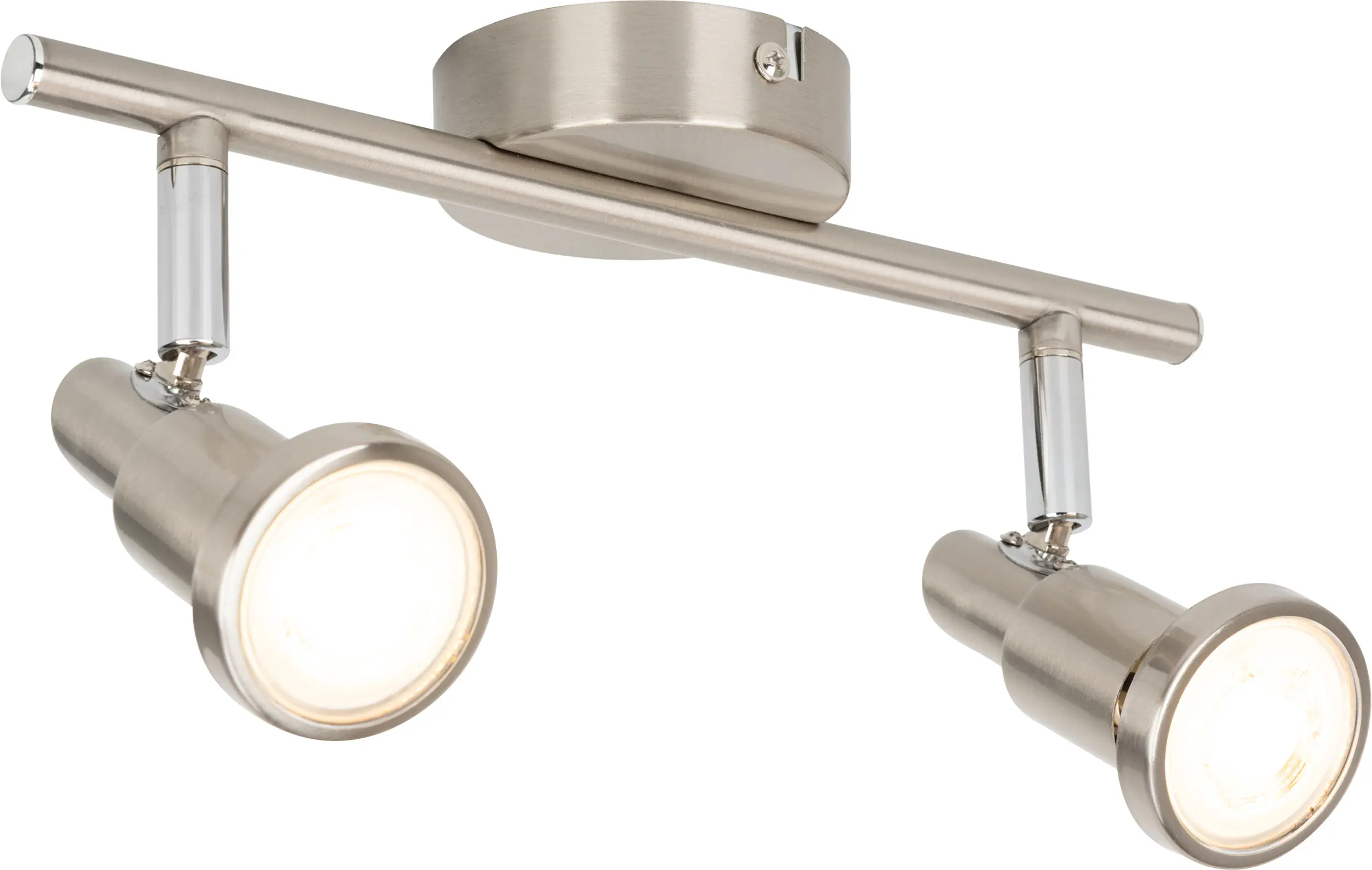 Mylight LED Deckenstrahler 2er Spot 27,5 x 16,2 cm nickel warmweiß