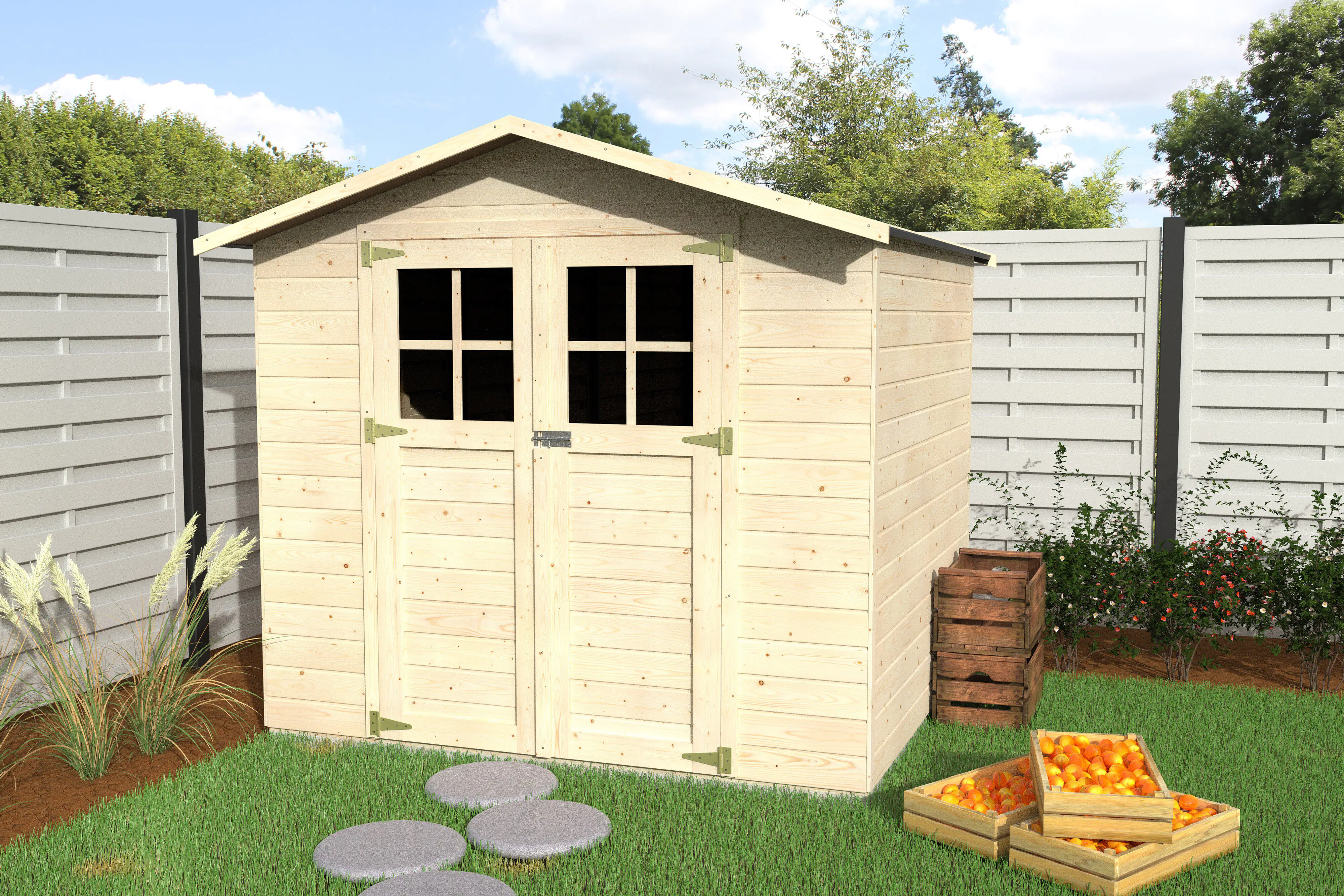 Decor et Jardin Gartenhaus Lode 212 x 182 cm natur mit Fußboden