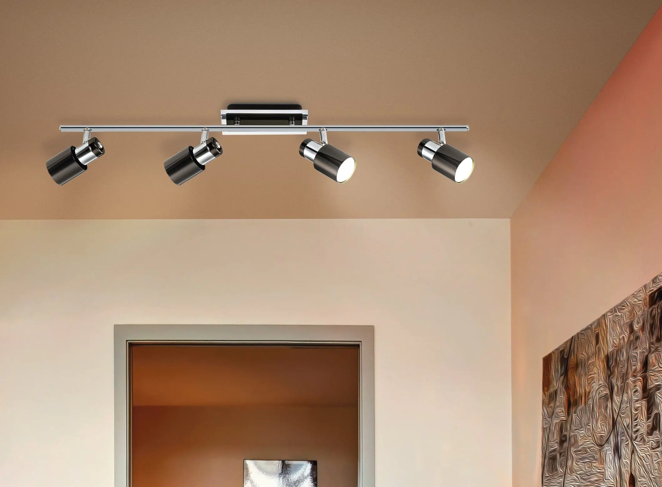 Eglo 4er Spot Davida 1 nickel-nero 78 x 7 cm GU10, warmweiß