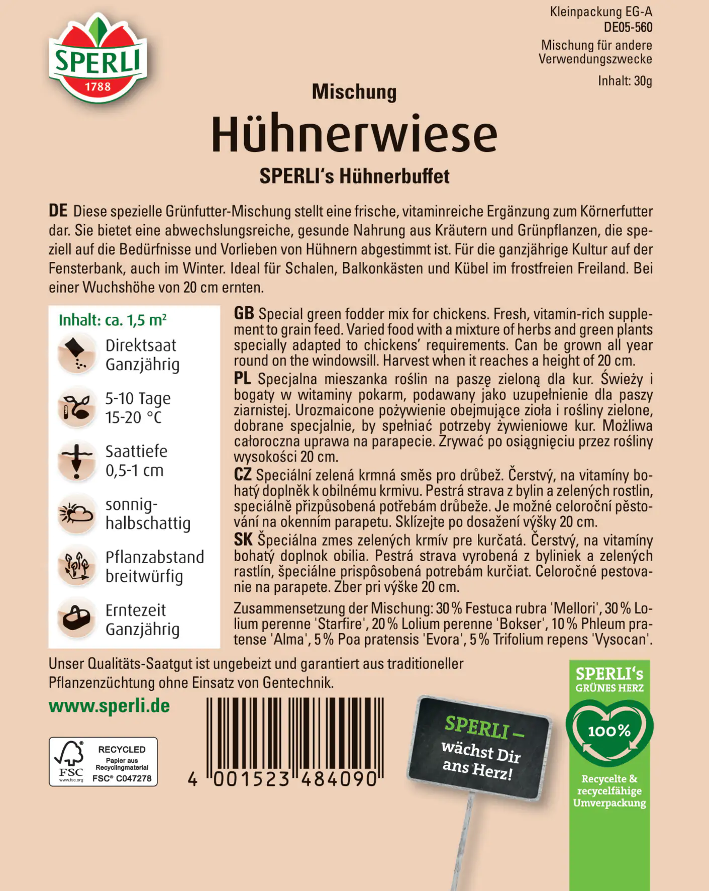 Sperli Hühnerwiese SPERLI's Hühnerbuffet