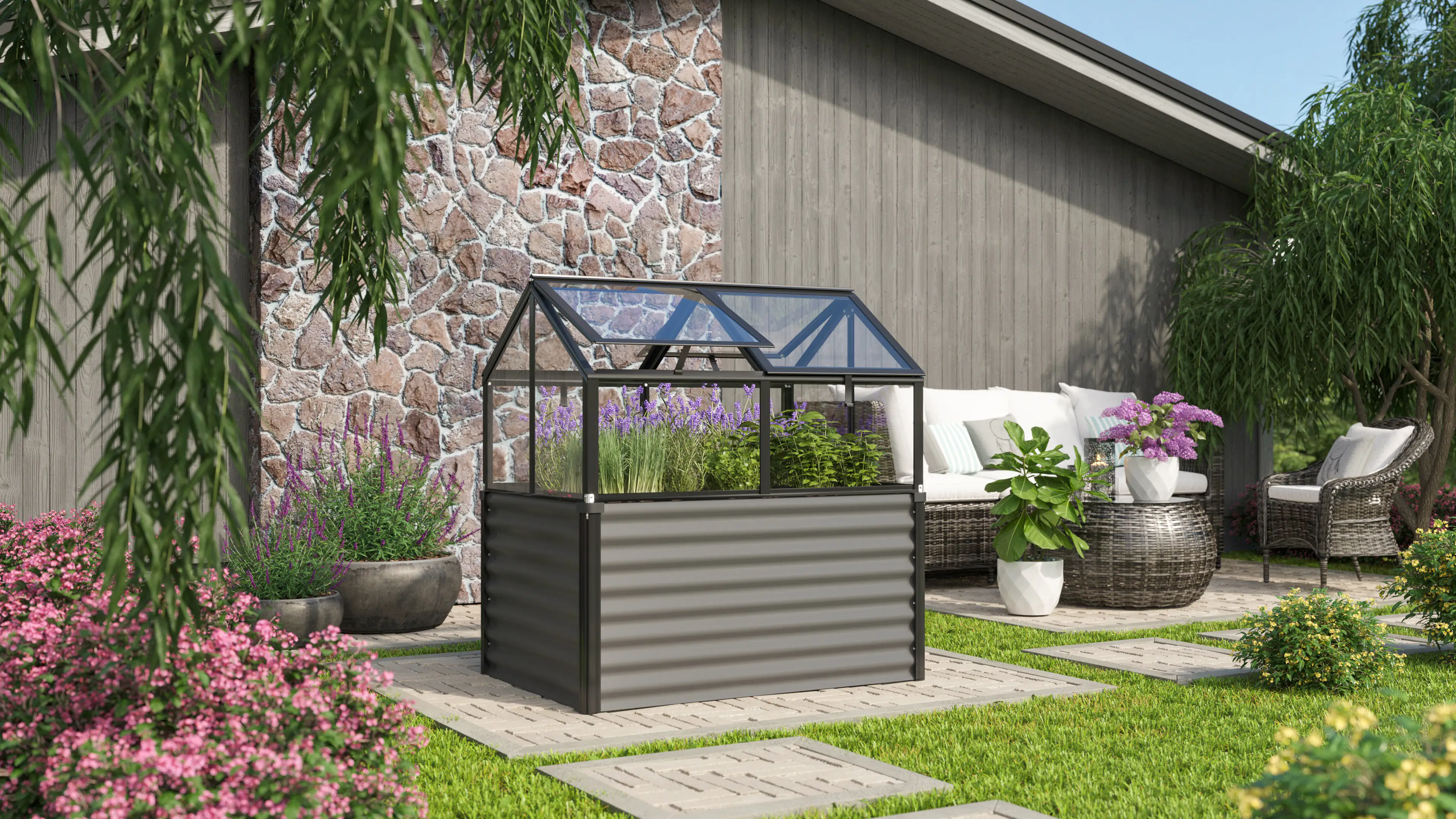 Vitavia Hochfrühbeet Zola 89 x 127 x 135 cm 4 mm Hohlkammerplatten