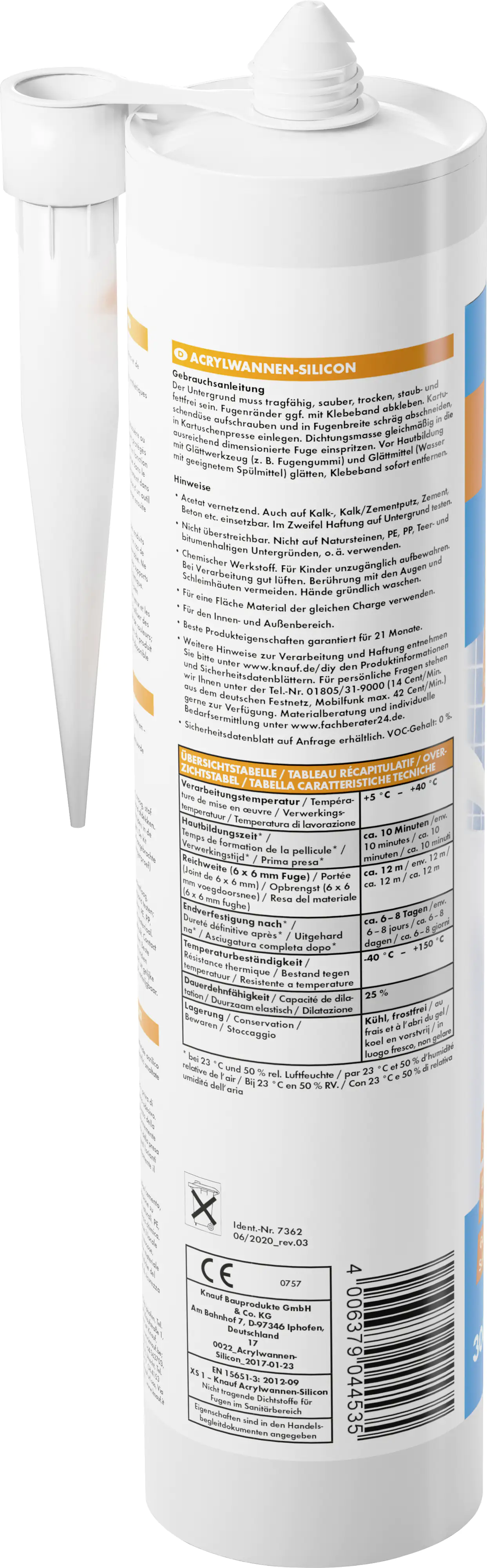 Knauf Acrylwannen Silikon weiß 300 ml