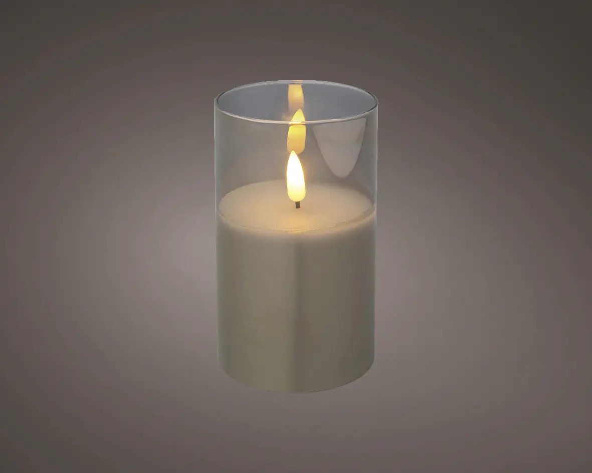 Kaemingk LED Kerze Wachs Indoor 12,5 cm rauchgrau