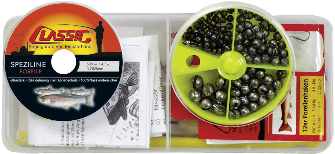 Classic Angelset Forelle ca 100 Teile/23,0x12,5x3,2cm Classic Angelset Forelle ca 100 Teile/23,0x12,5x3,2cm