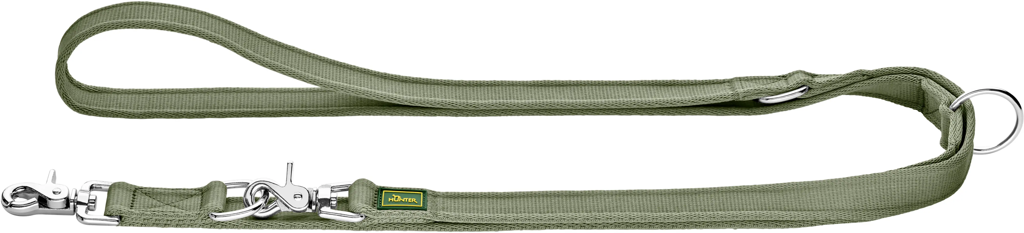 Hunter Hundeleine Führleine verstellbar Inari 2 m x 2 cm lindgrün