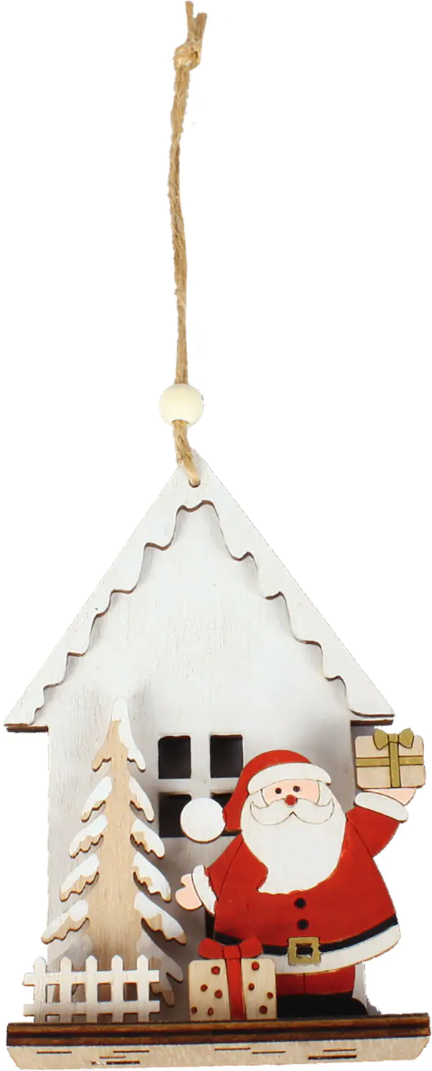 TrendLine Weihnachtsanhänger Holz Weihnachtsmann 30 x 21 x 39 cm mehrfarbig