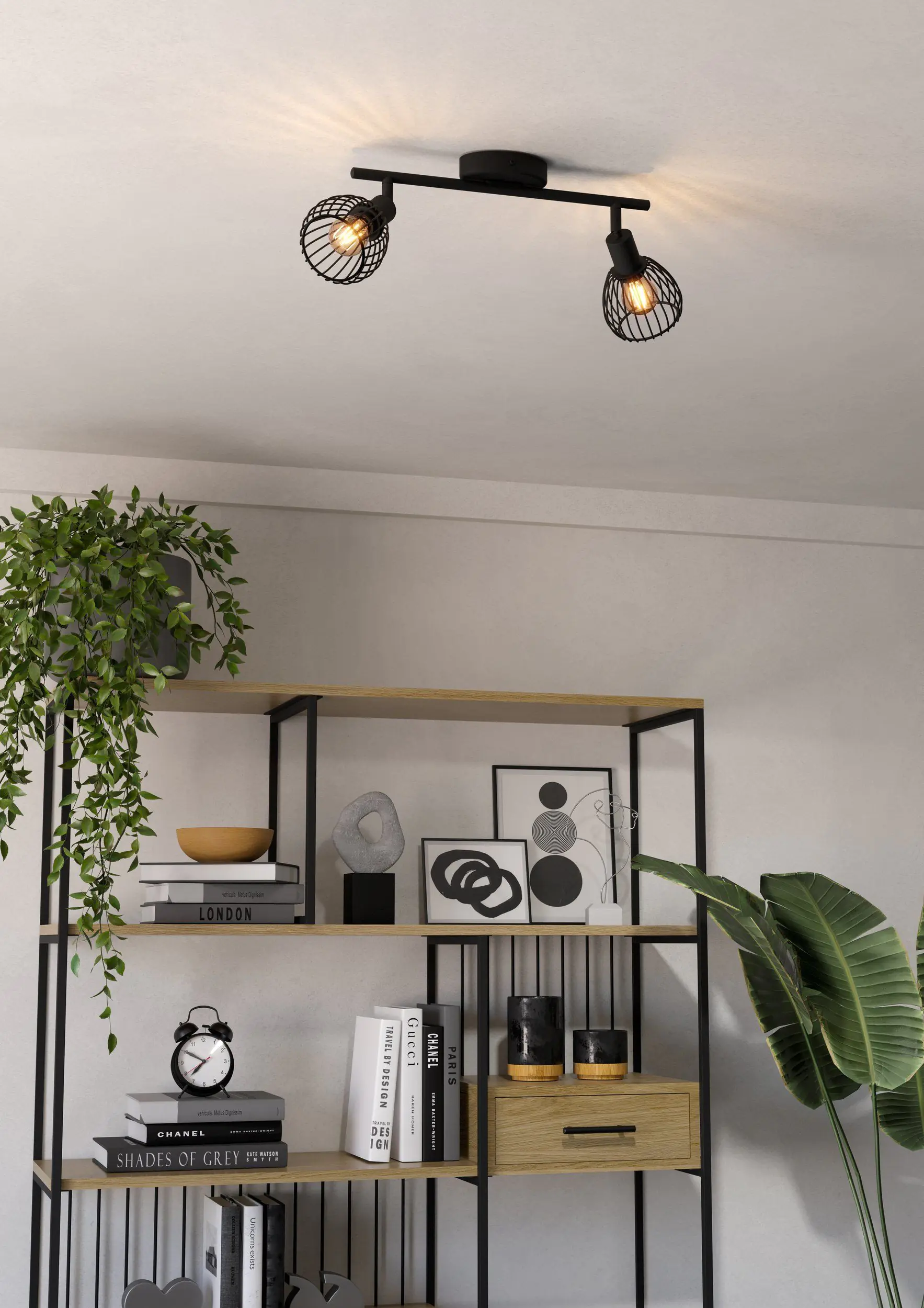 Eglo 2er Spot Sonnino schwarz 36,5 x 10 cm E14