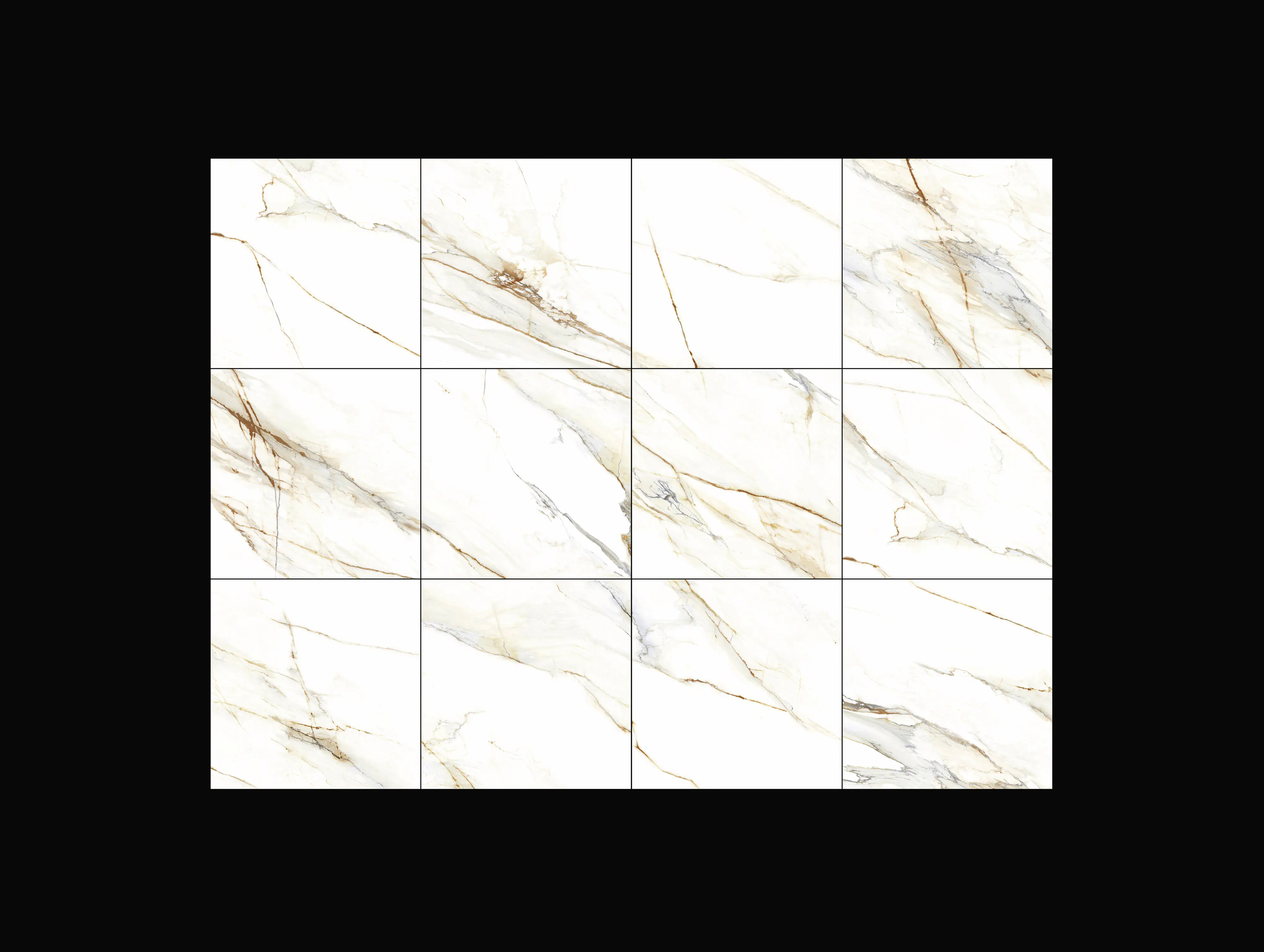 Bodenfliese Feinsteinzeug Venetion Gold 60 x 60 cm weiß