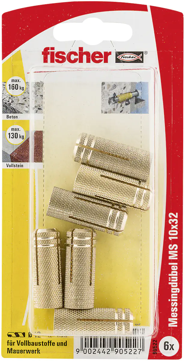 9002442905227 Fischer Messingdübel MS 10.0 x 32 mm - 6 Stück