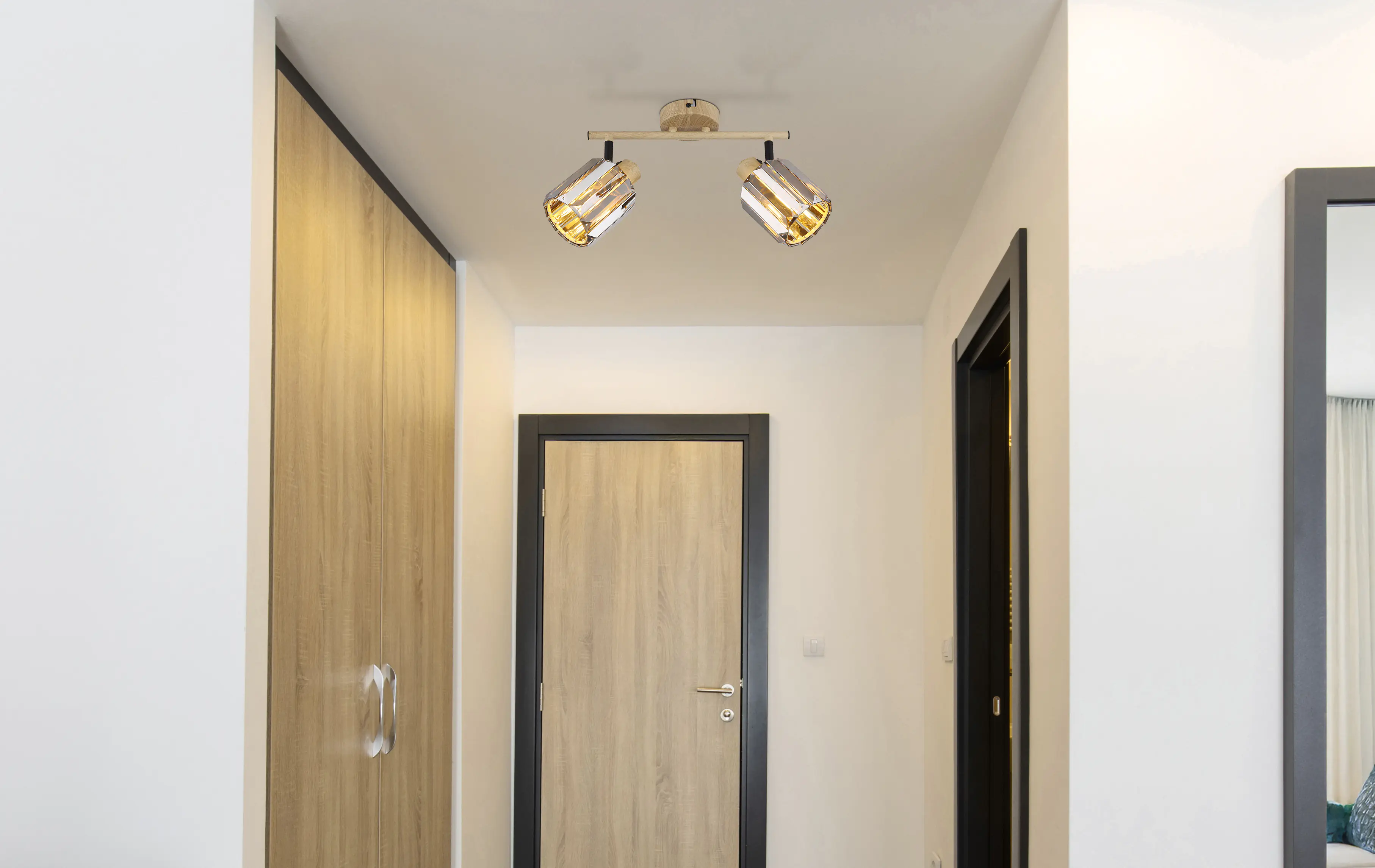 Globo Deckenstrahler Run 33 x 9 x 15 cm (L x B x H) holzoptik