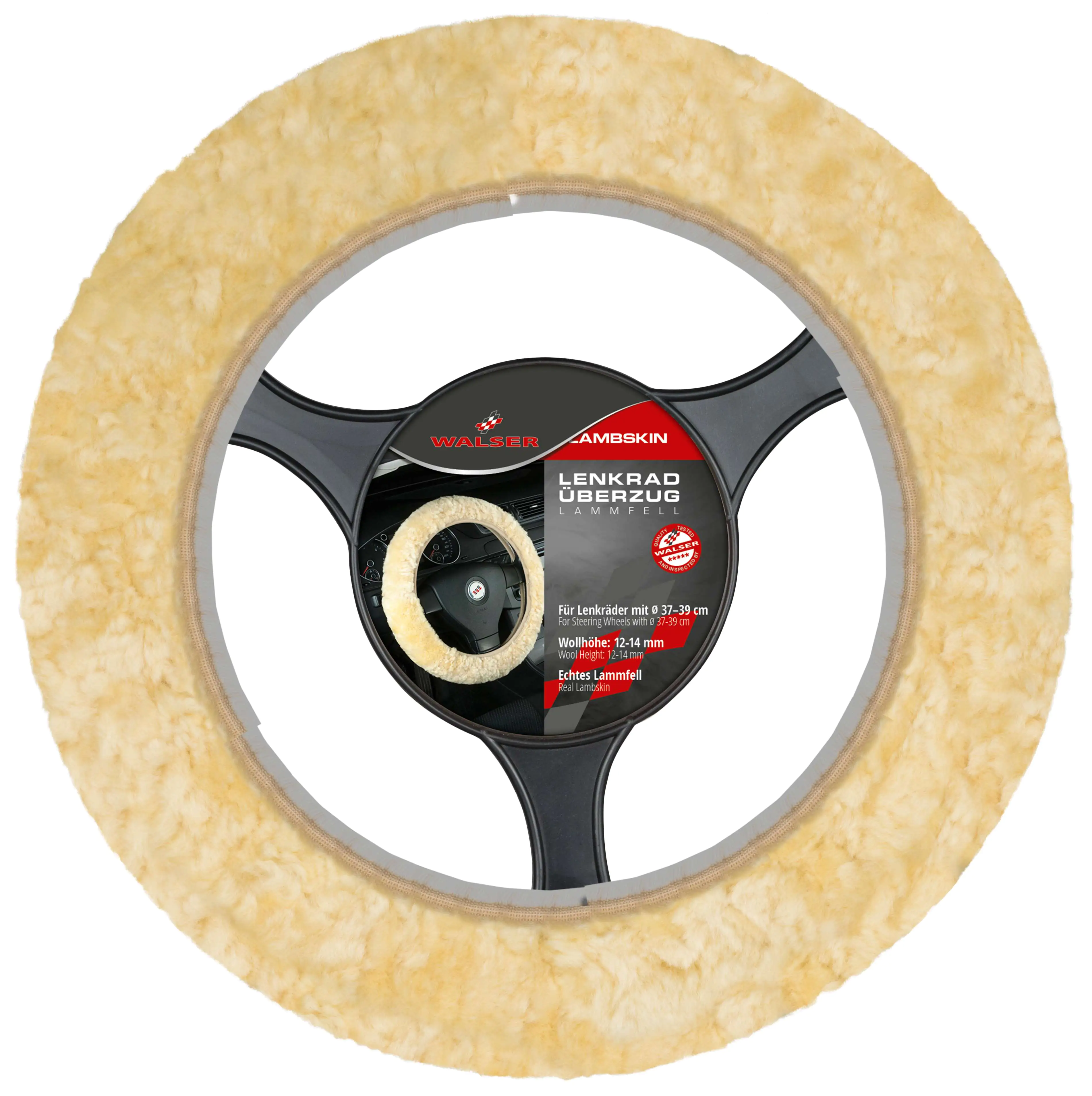 9001778195401_004 Walser Lenkradhülle Lammfell beige 1-teilig