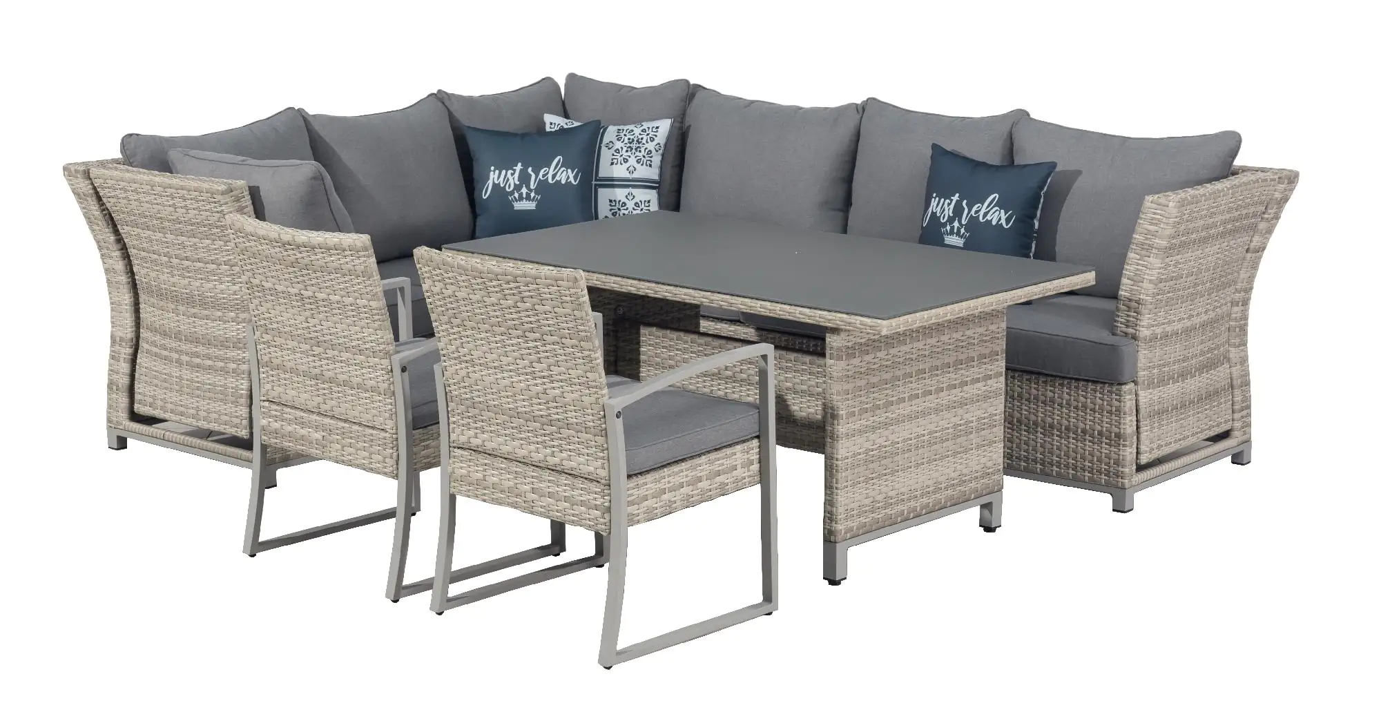 Primaster Dining Lounge Möbelset Tulum inkl. All-Wetter Kissen, 3-in-1 Primaster Dining Lounge Möbelset Tulum inkl. All-Wetter Kissen, 3-in-1