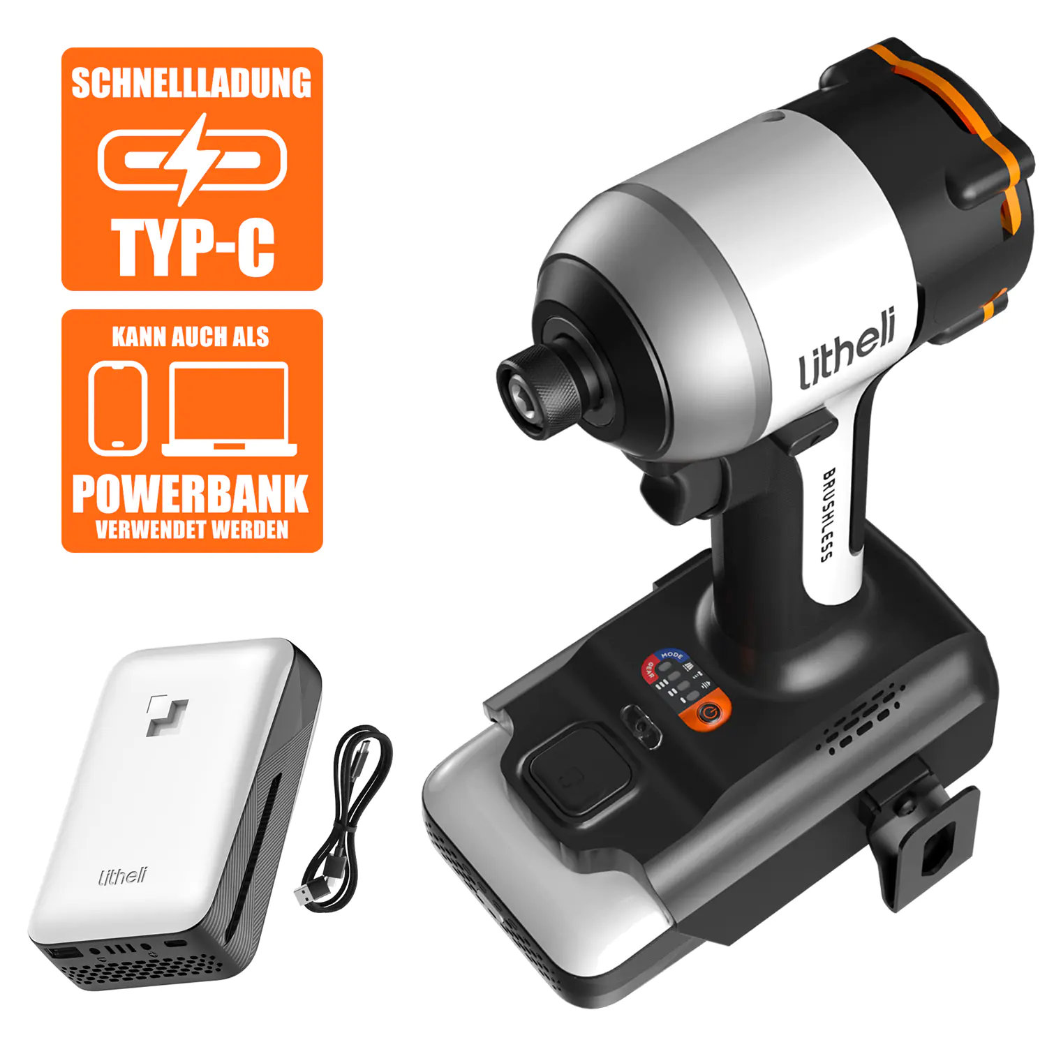 Litheli Akkuschrauber 20 V inkl. Akku 2 Ah