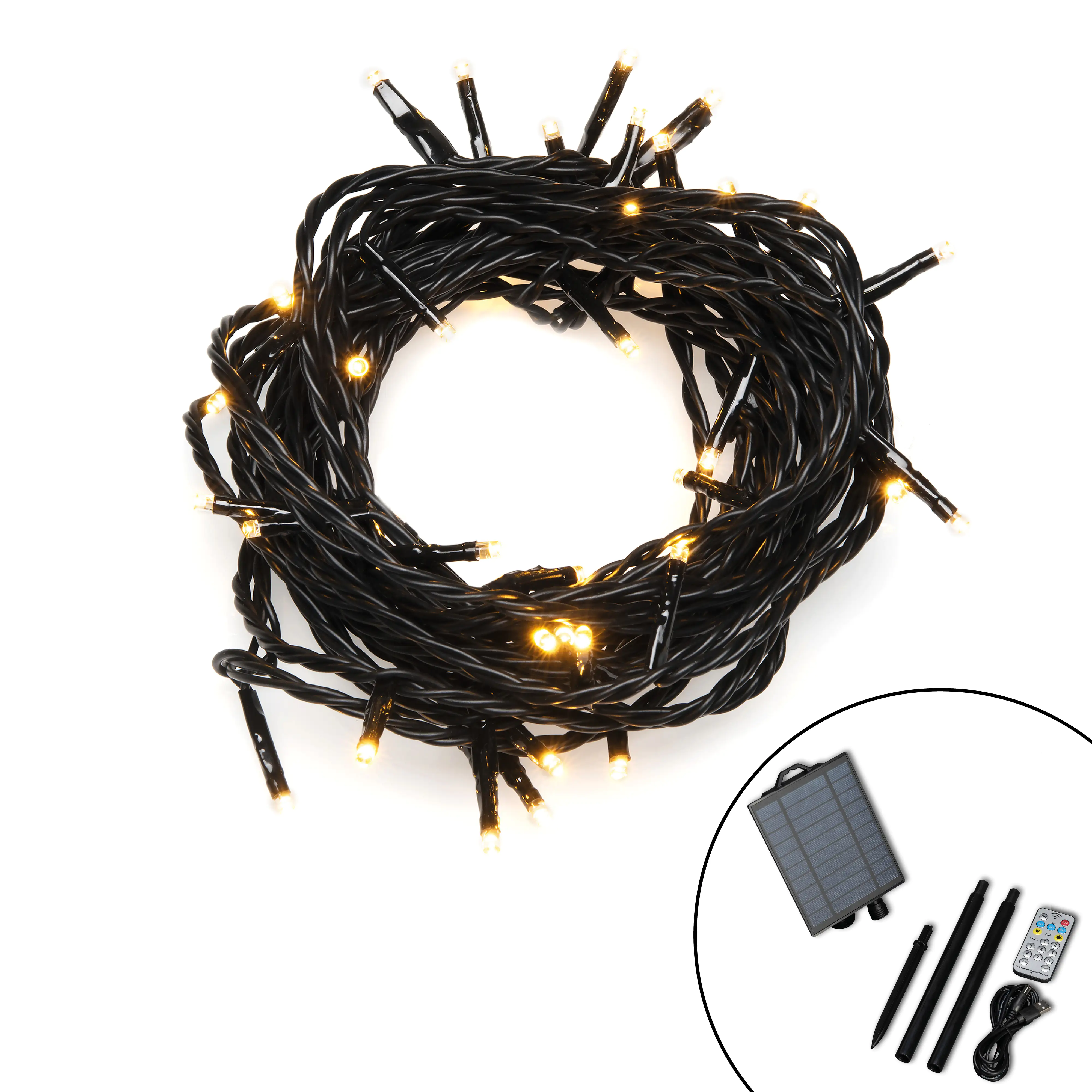 Konstsmide LED Solar Lichterkette 200 bernsteinfarbene Dioden