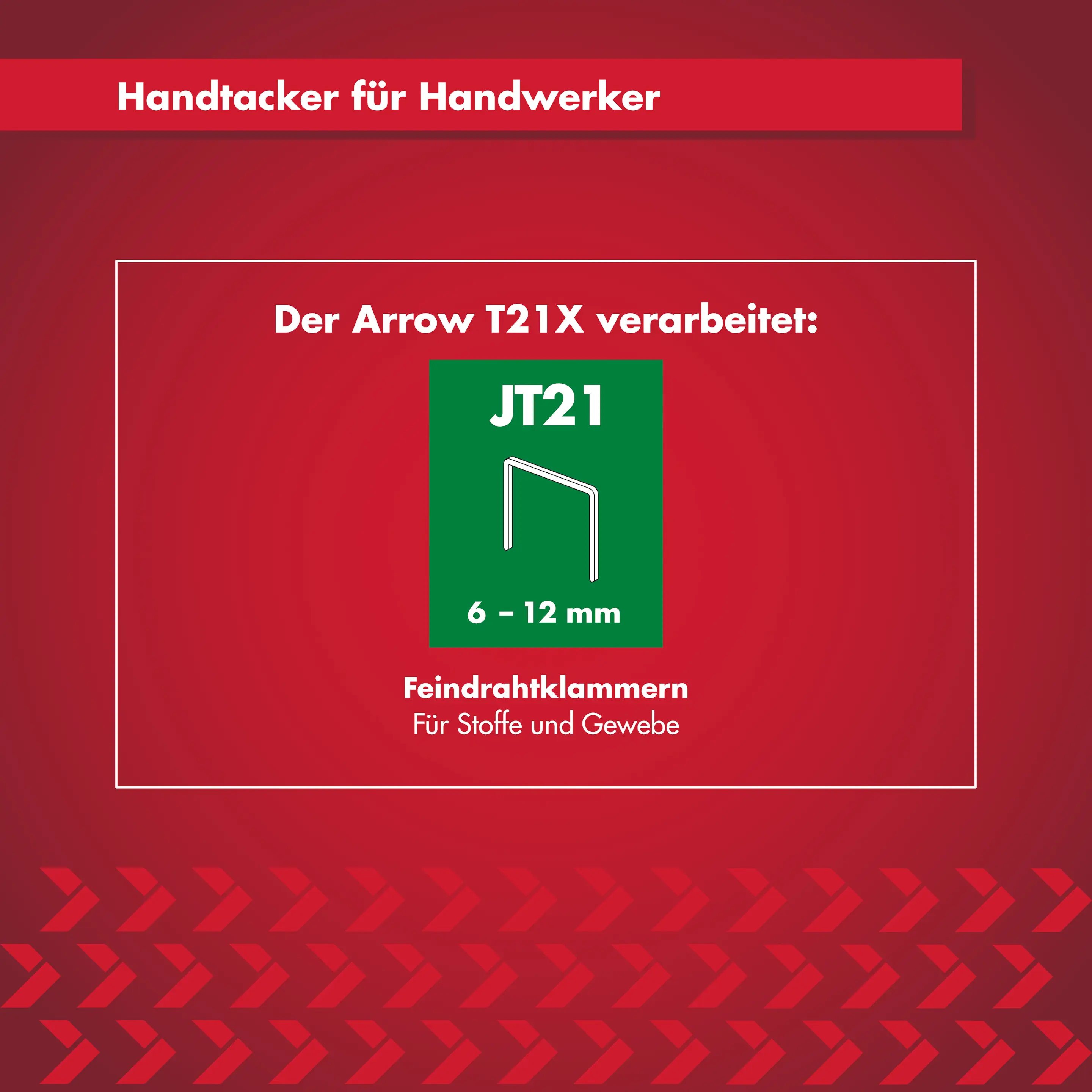 Arrow Handtacker JT21X für Feindrahtklammern