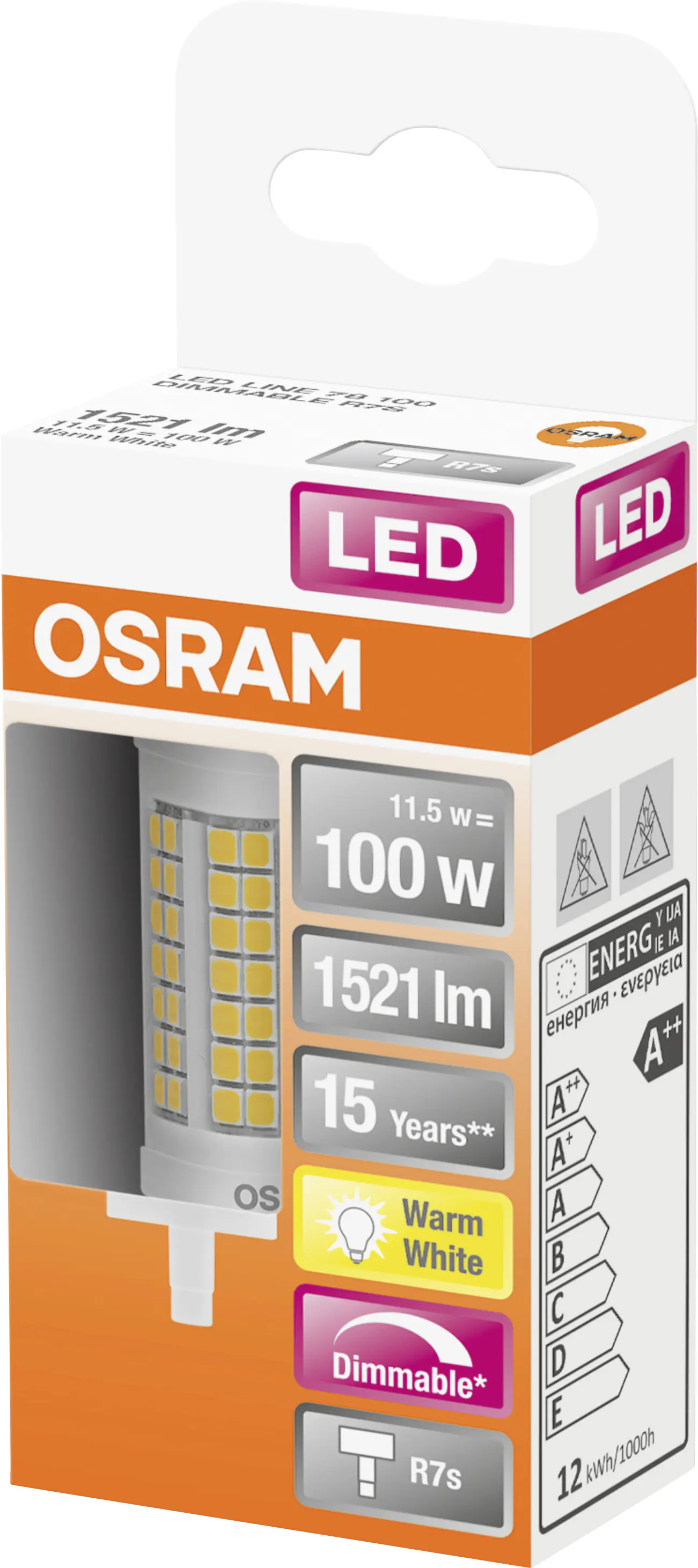 Osram LED Stablampe Superstar Line 78 R7s 11,5W warmweiß, dimmbar, klar Osram LED Stablampe Superstar Line 78 R7s 11,5W warmweiß, dimmbar, klar
