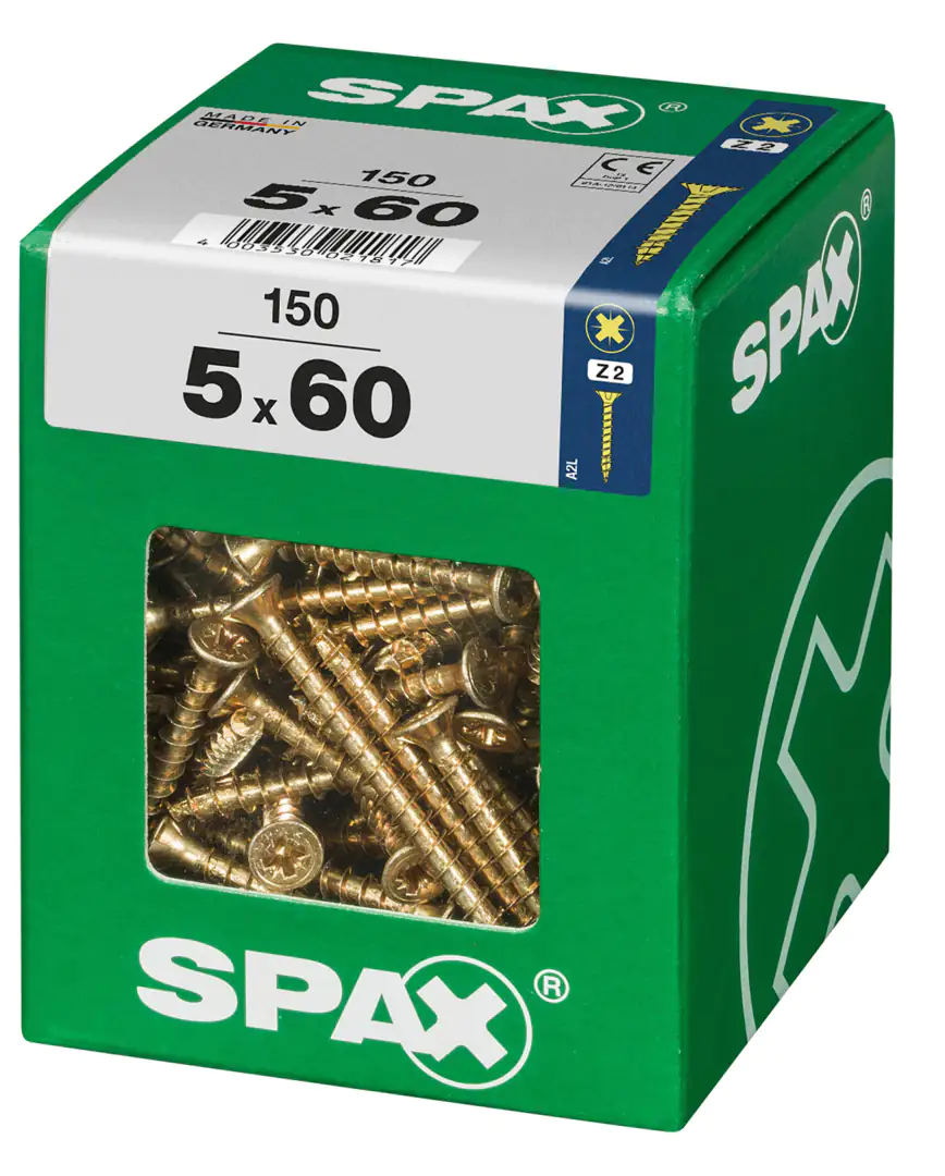 Spax Universalschrauben 5.0 x 60 mm PZ 2 - 150 Stk.