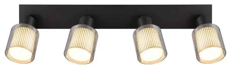 Globo Strahler Villegas 56 x 18,6 cm schwarz-chrom matt