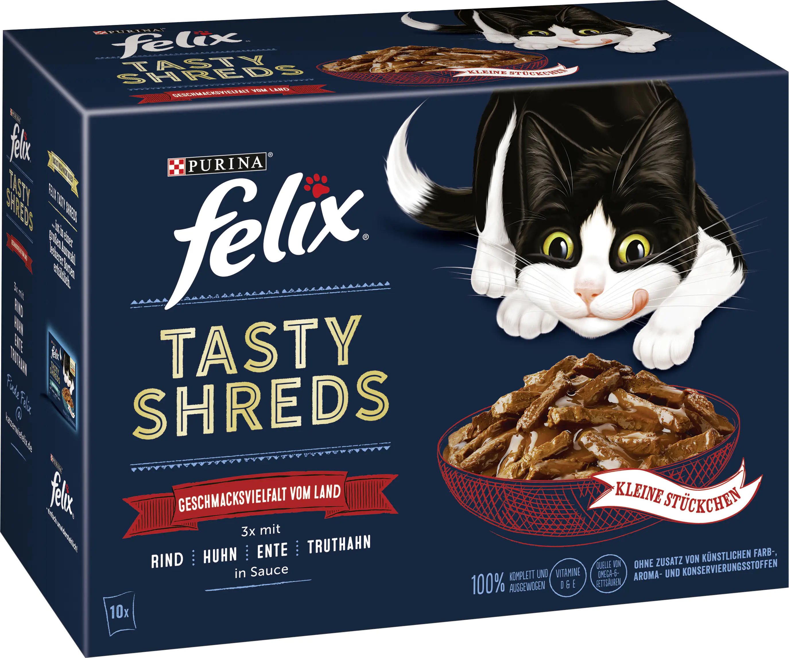 Felix Tasty Shreds Geschmacksvielfalt vom Land 10 x 80 g