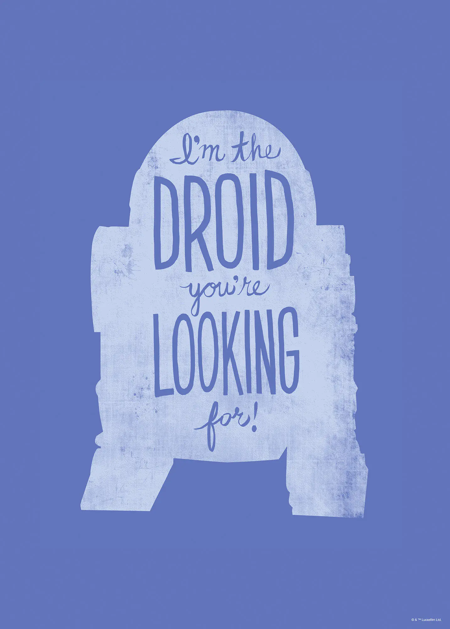 Komar Wandbild SW Silh Quotes R2D2 50 x 70 cm