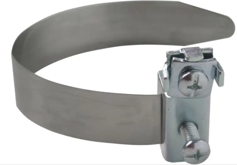 Erdungsbandschelle 1/8" - 1 1/2", V2A, Anschluß: 2,5 - 16 mm²