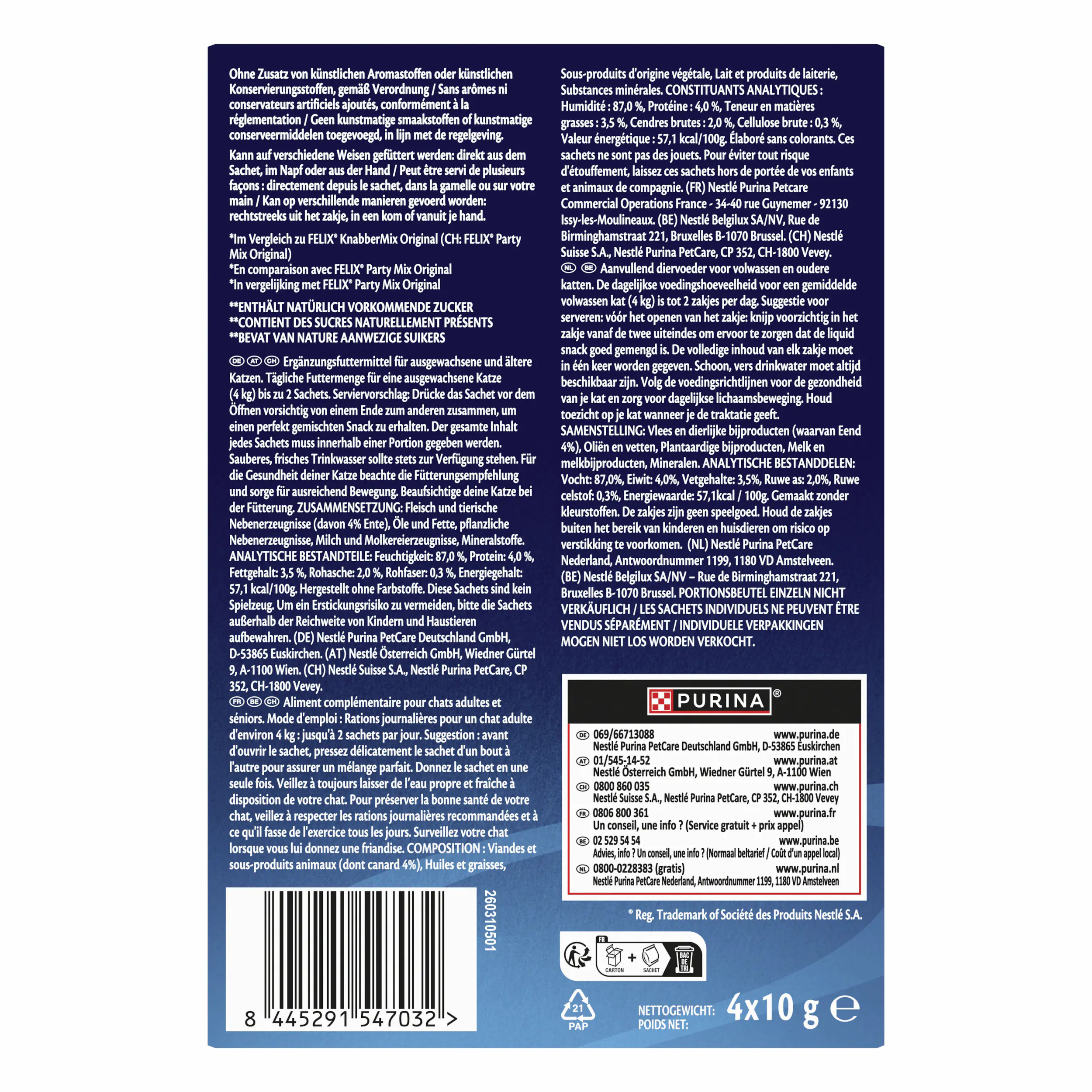 Felix Deli Moments Katzensnack Adult 4 x 10 g Ente 