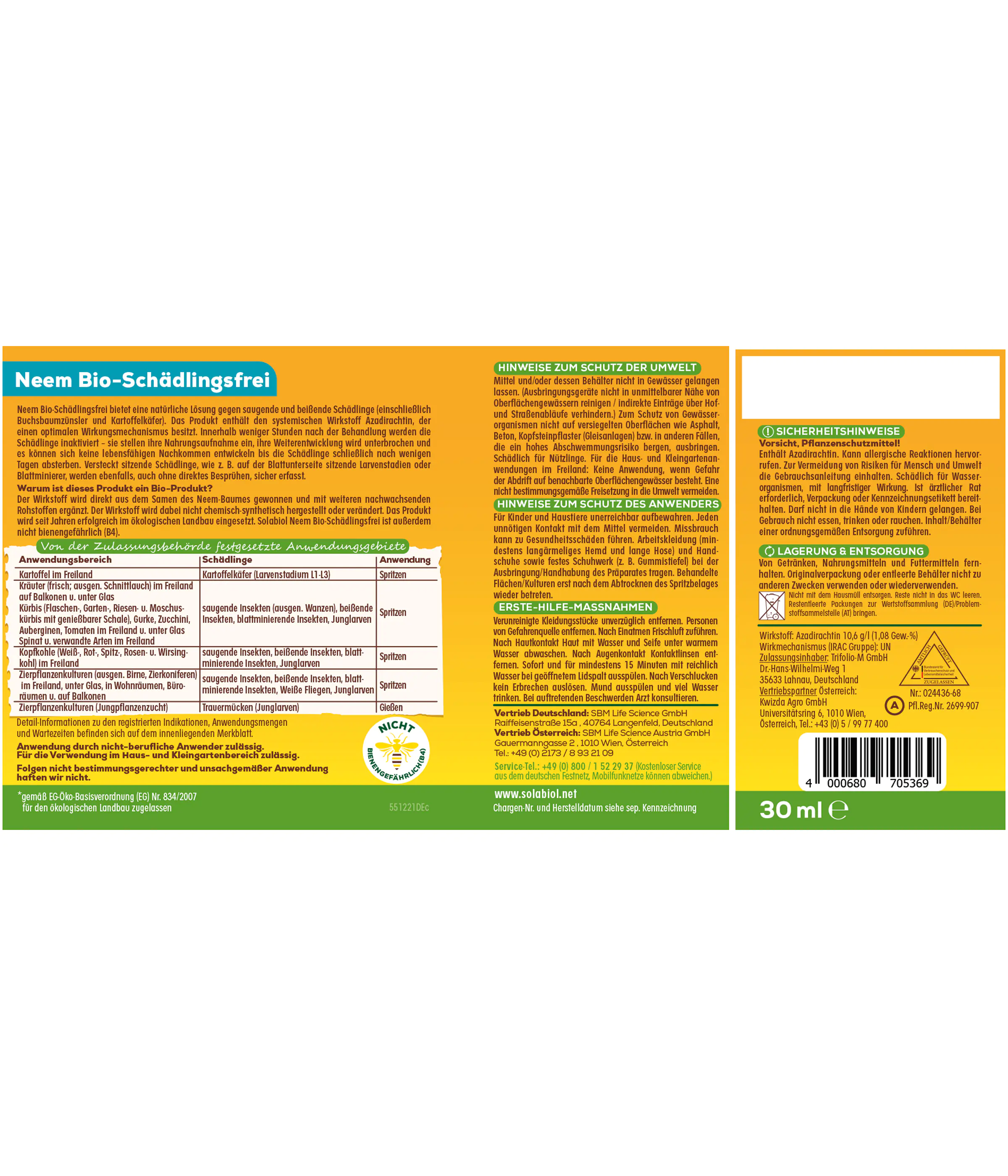 Solabiol Neem Bio-Schädlingsfrei 30 ml