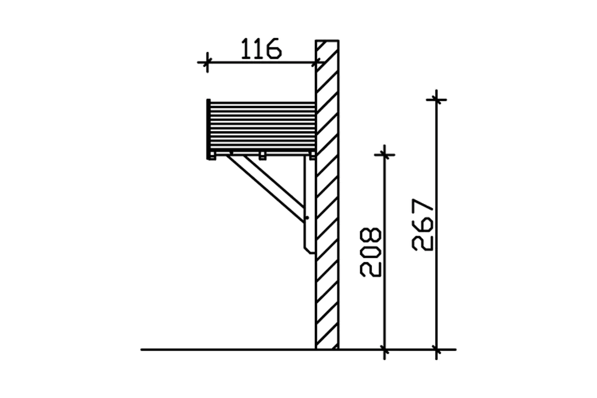 SKAN HOLZ Vordach Siegen Typ 1 247 x 116 cm, lasiert in Weiß