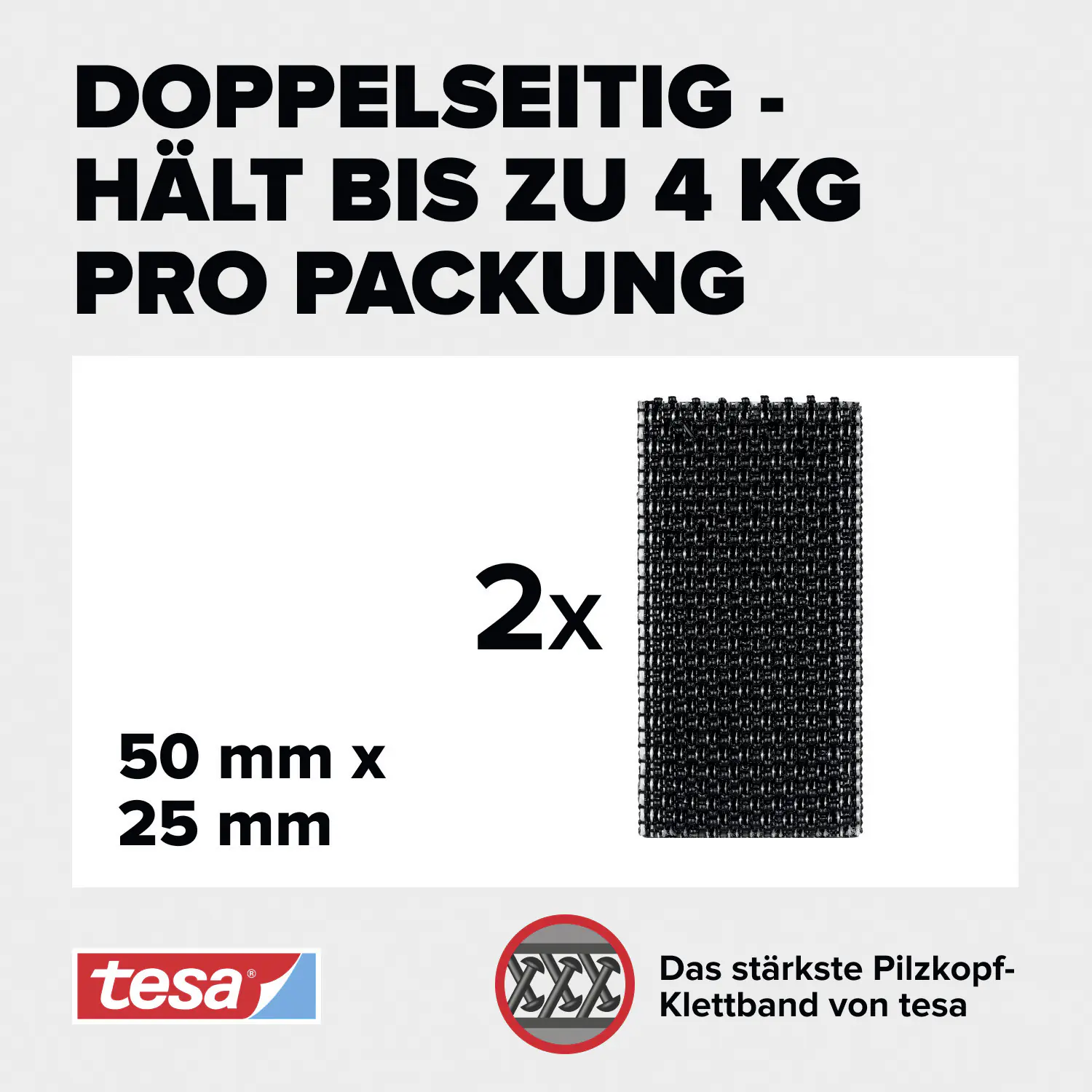tesa Ultra Power Lock Klettstreifen 2 cm x 25 mm 2 Paar