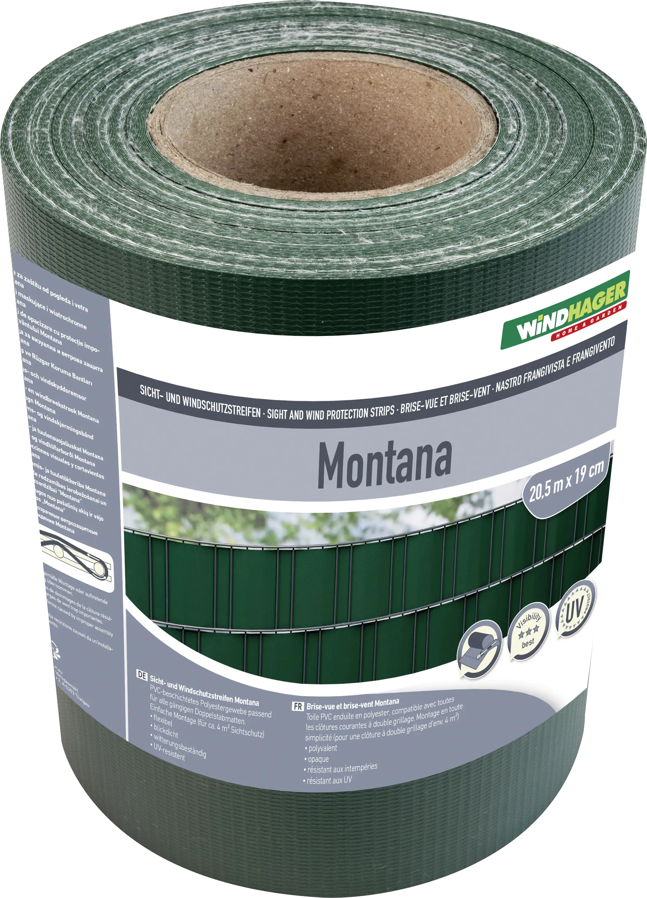 Windhager Sichtschutzstreifen Montana 20,5 m, grün