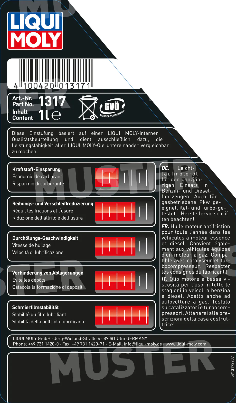 Liqui Moly Motoröl Leichtlauf 10W-40 1 L